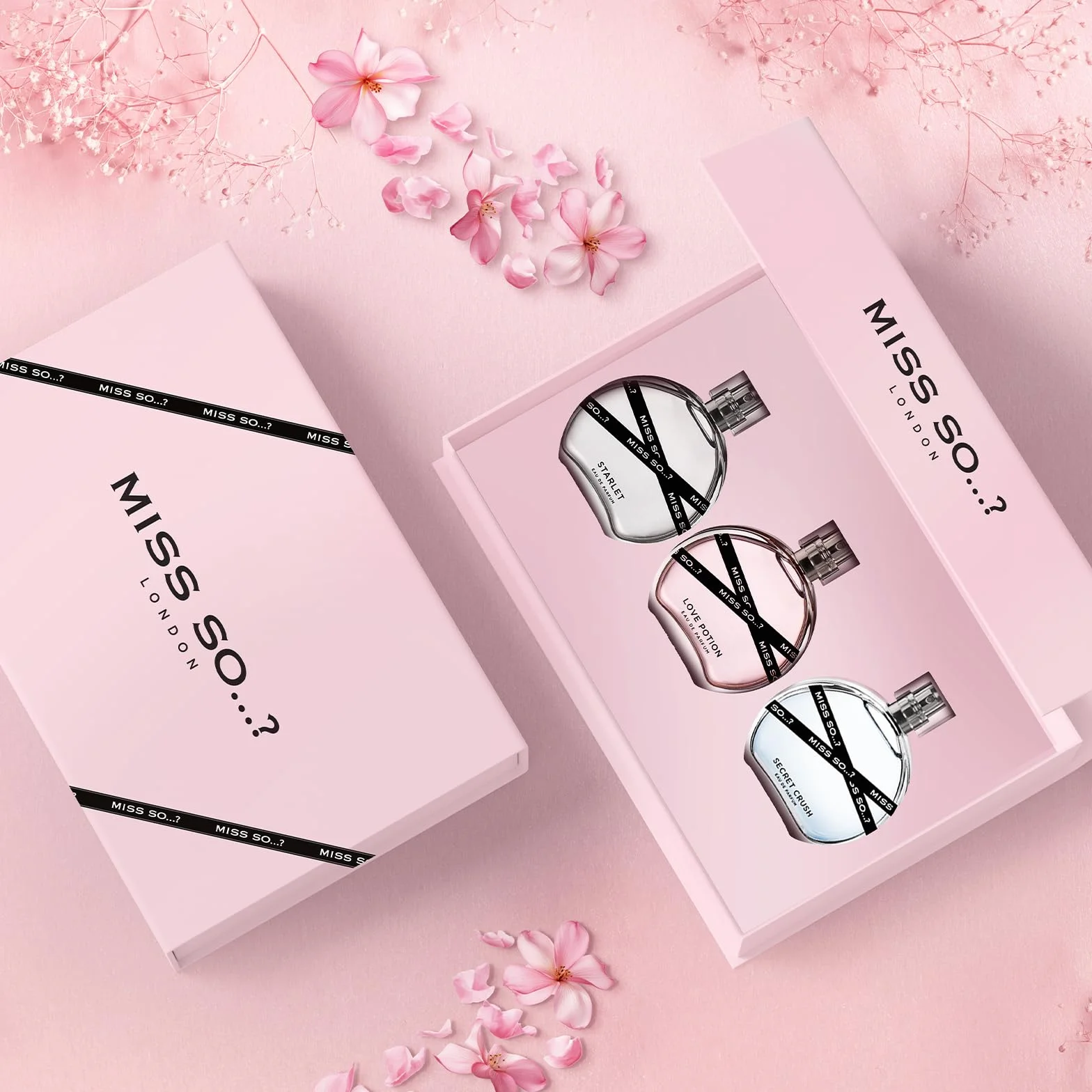 Coffret-cadeau de parfum pour femme Miss SO... Coffret de parfums féminins haut gamme, Starlet, Love Potion, Sugar Rush Eau De Parfum, parfums voyage pour filles (3 x 30ml)