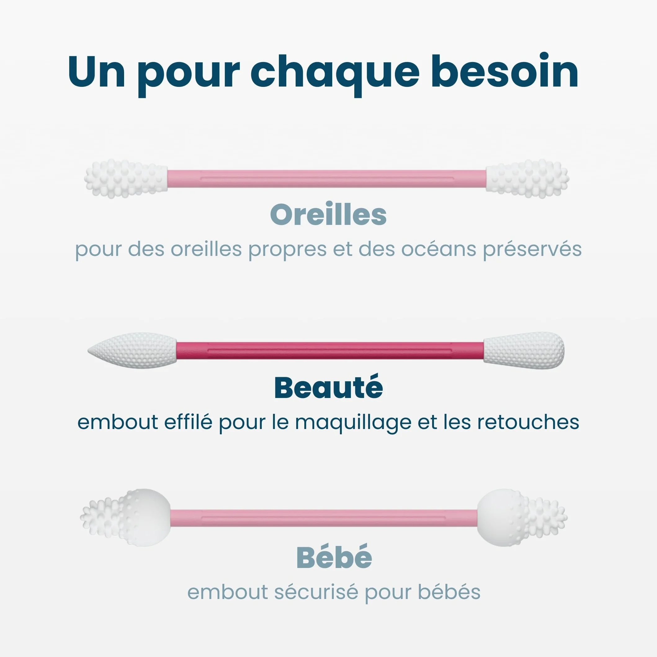 LastSwab® Cotons-tiges réutilisables en silicone pour le maquillage – Précision eyeliner, mascara – Lavables, véganes, zéro déchet – Rouge