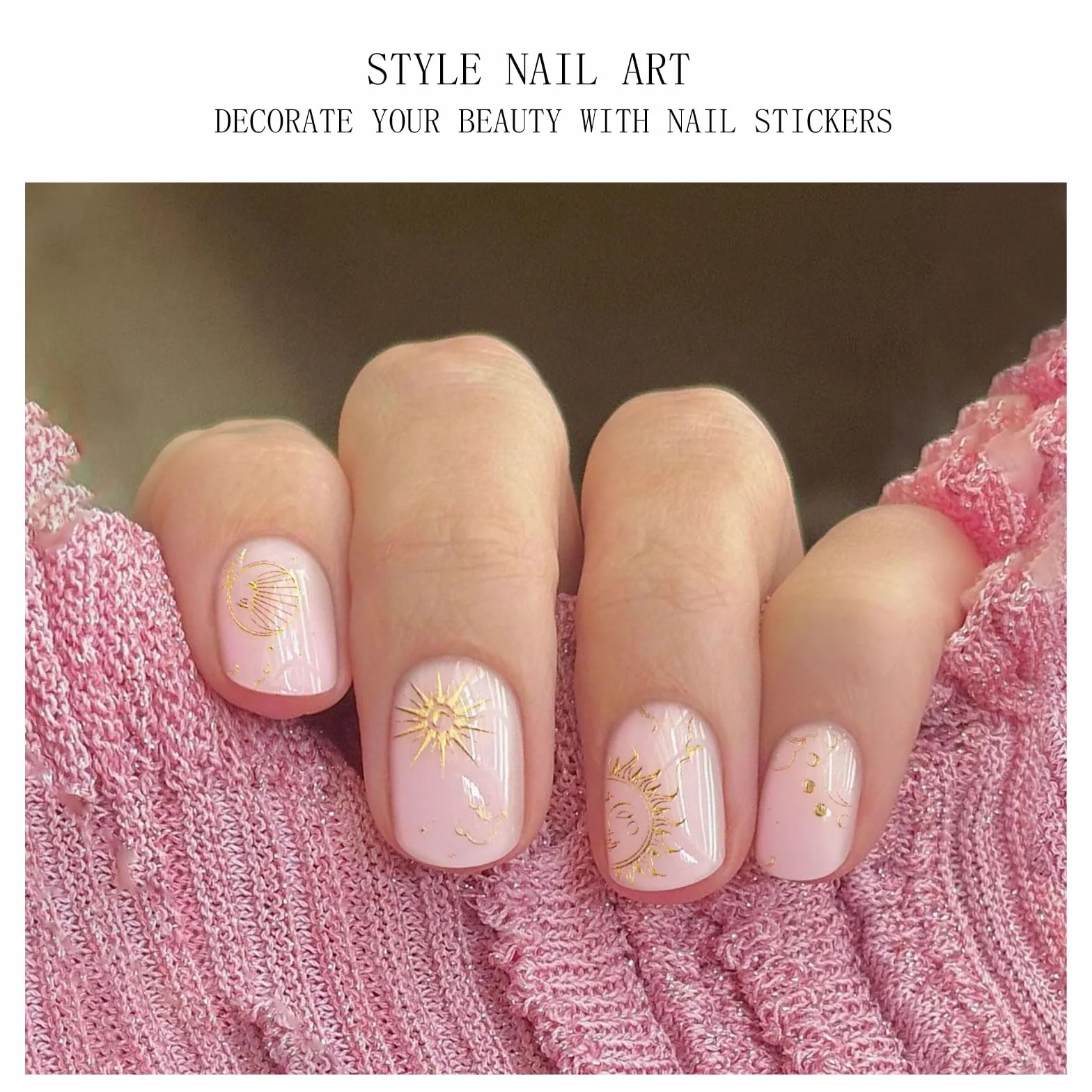 Autocollant Ongles Gel UV Étoile Lune Semi-durci Nail Art Design Manucure