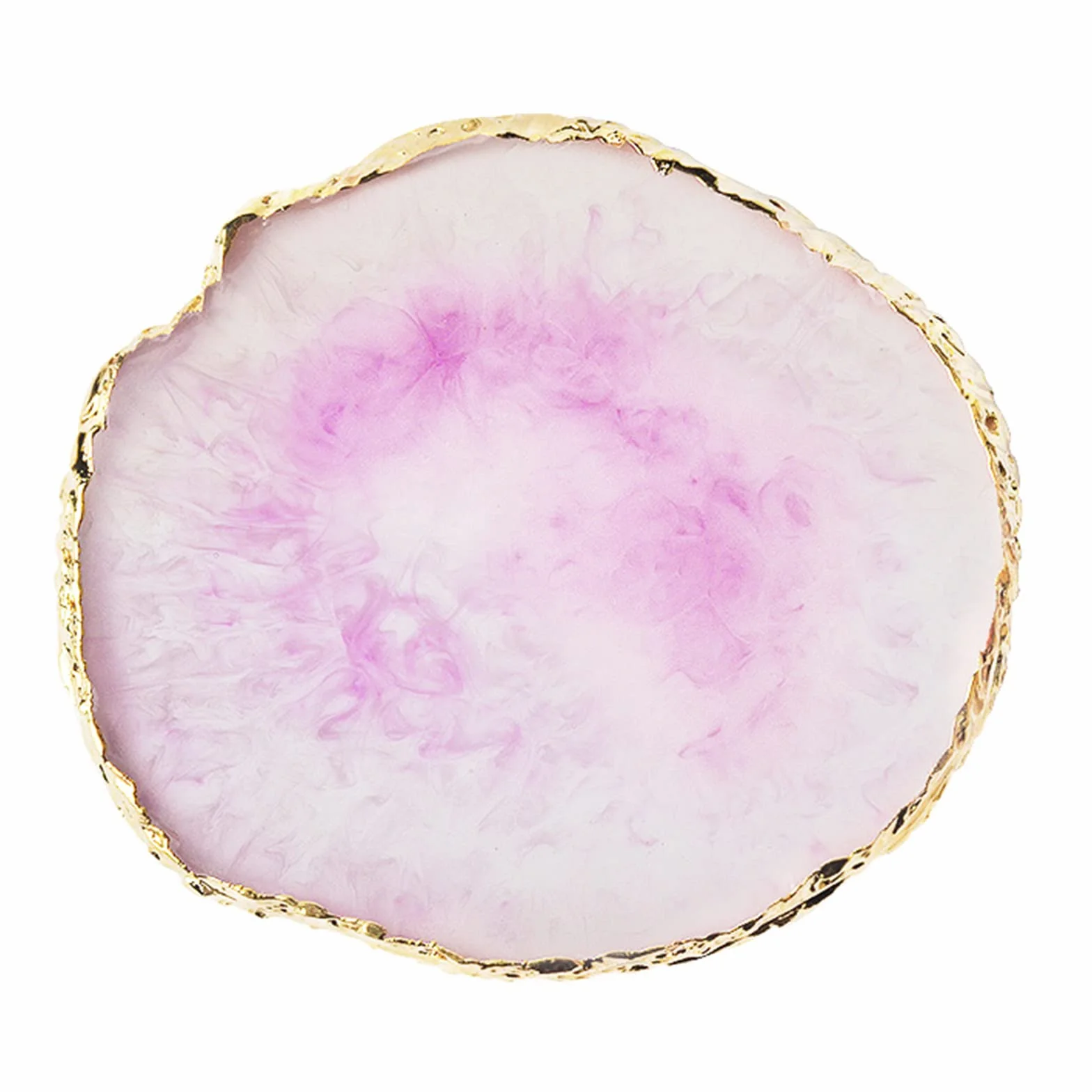 Palette de Mélange de Vernis à Ongles, Bord Doré Résine, Support Manucure (Mauve)