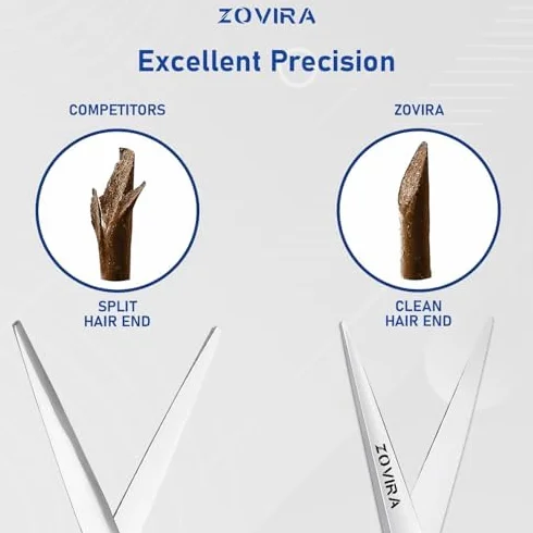Zovira ciseaux de coiffure 6 pouces acier inoxydable professionnels