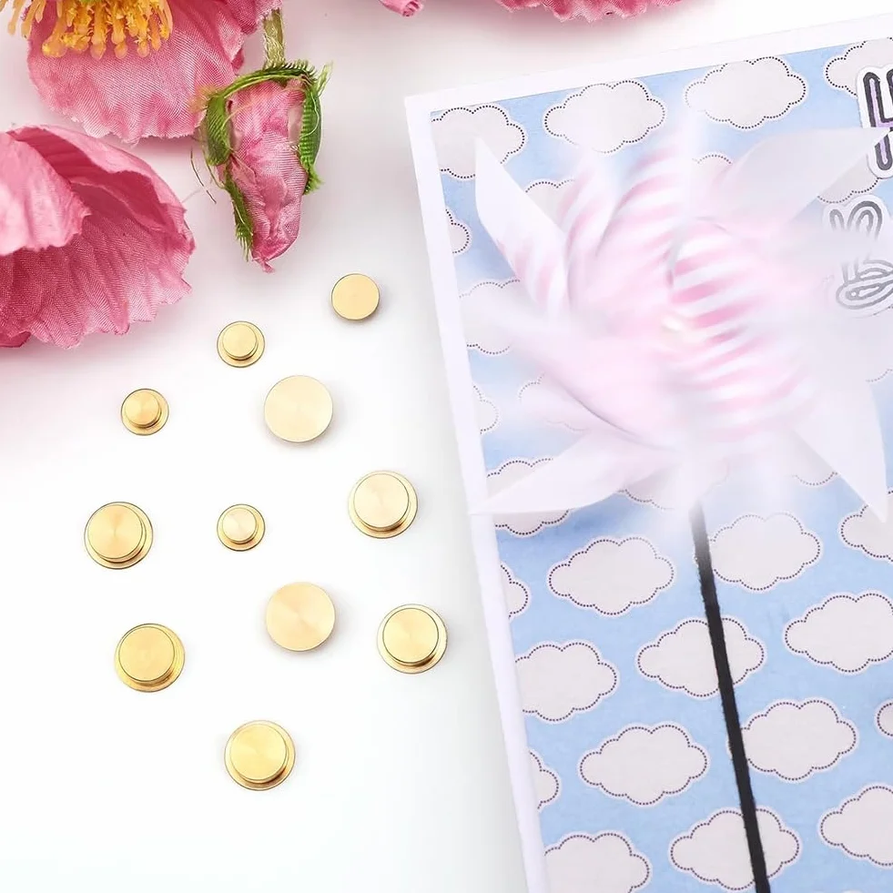 Lot de 20 Mini Roulements à Billes Rotatifs en Métal pour Loisirs Créatifs Nail Art Scrapbooking - Rotation Fluide à 360°