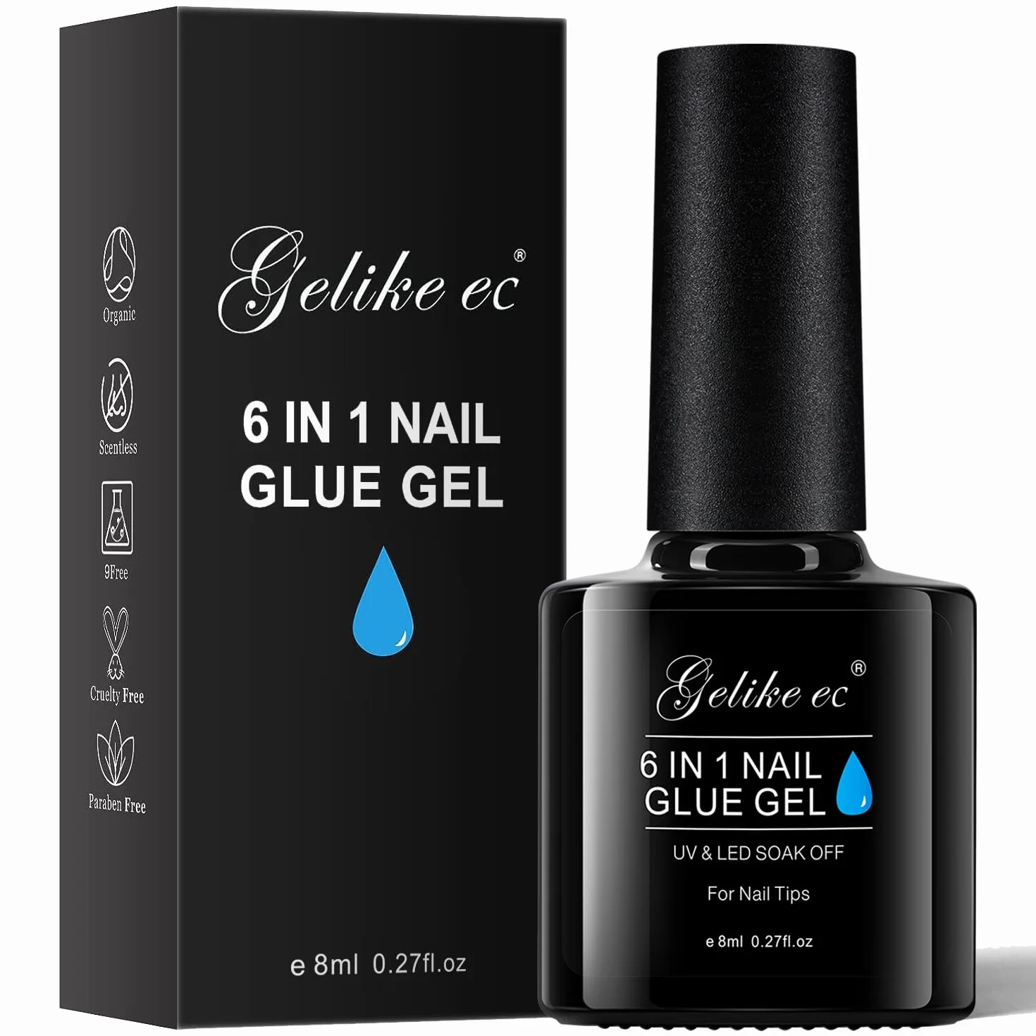 Gelike ec Colle Faux Ongles Gel 6 en 1 - Gummy Base Pose Americaine UV Builder 8ml