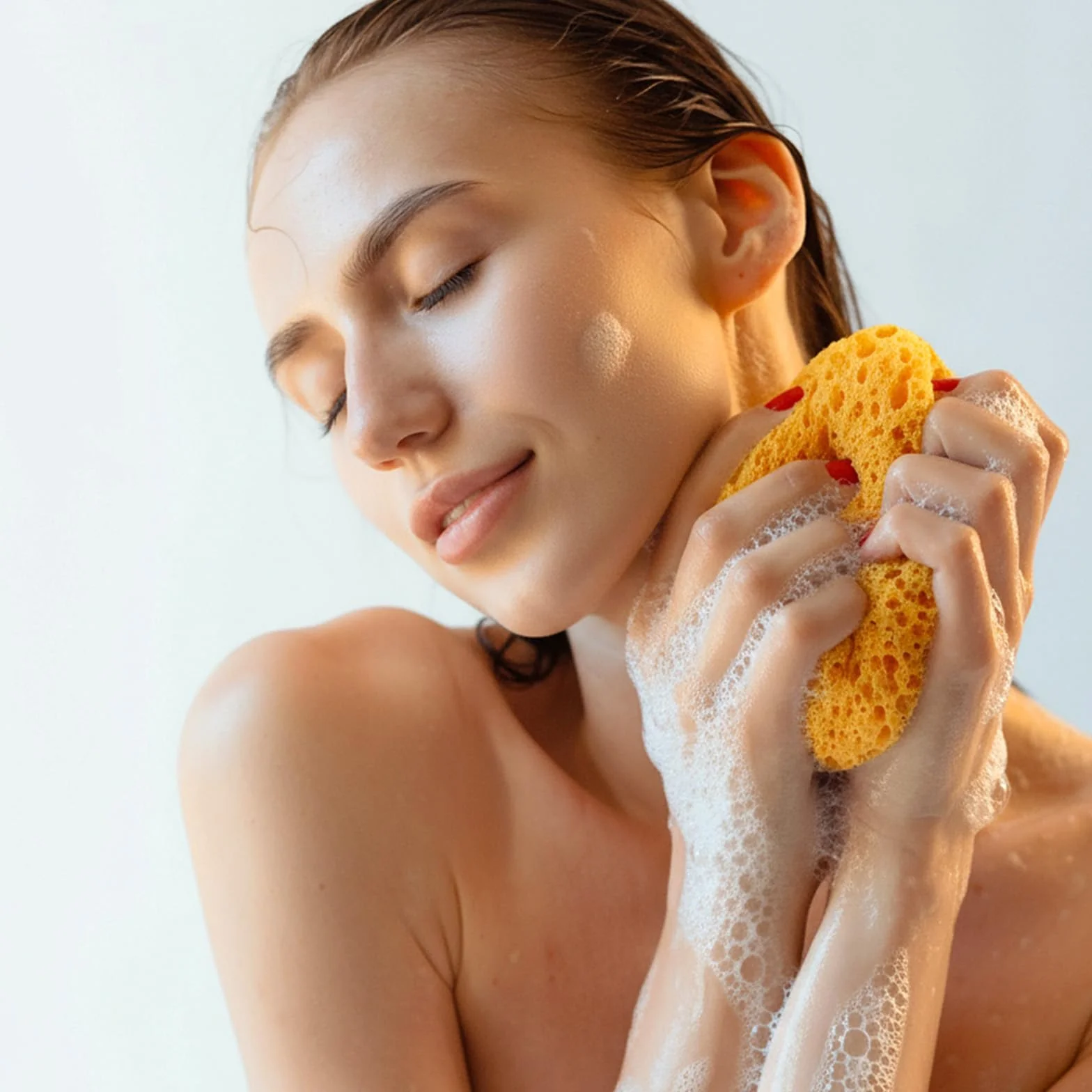 Éponges de bain naturelles exfoliantes en nid d'abeille, lot de 2, ultra douces pour peaux sèches