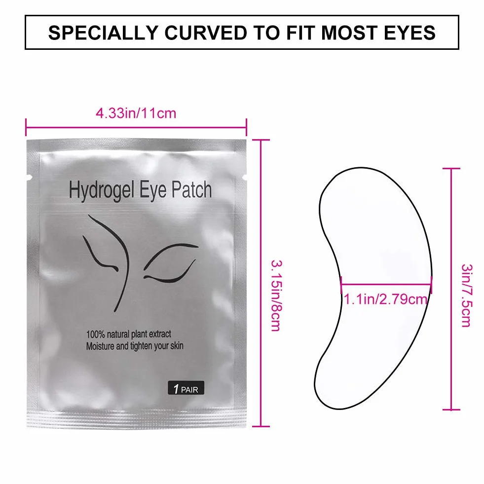 FADVAN 50 Paires Patch d'Extension de Cils Sous Outil de Beauté Gel Yeux