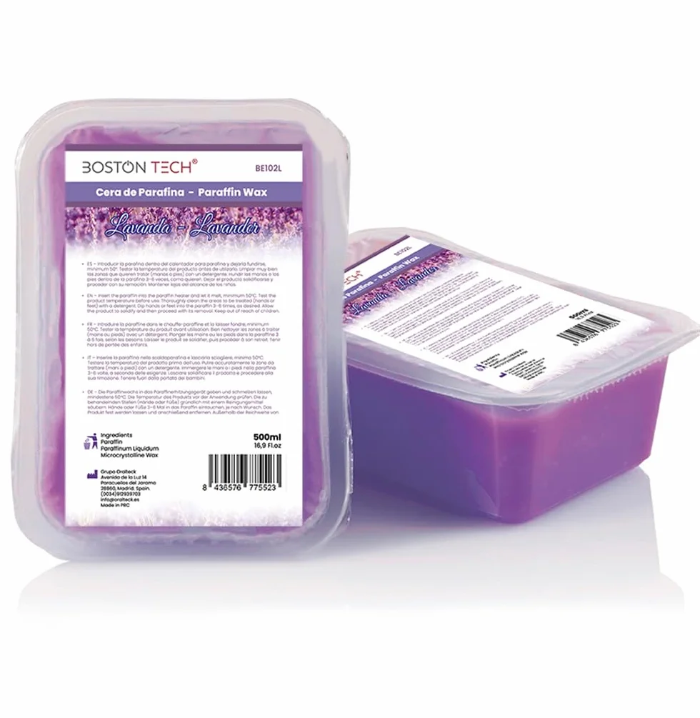 Paraffine Boston Tech pour les mains et les pieds, antioxydant doux, hydratant, traitement professionnel de l’arthrite, 2 blocs de 450 g, Violet