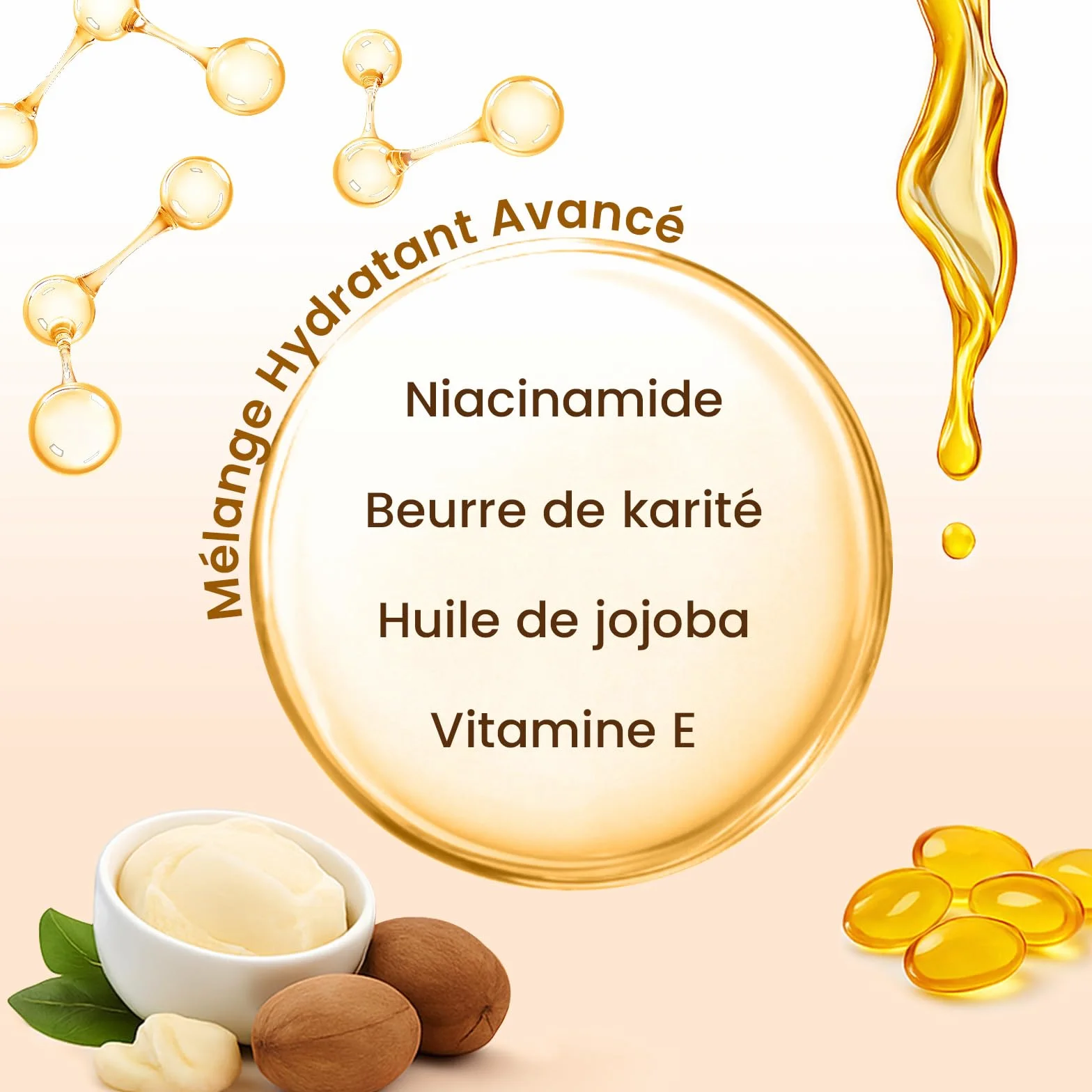 Gant Hydratant Main Beurre de Karité Huile de Jojoba Vitamine E Masque Nourrissant 6 Paires PAC2