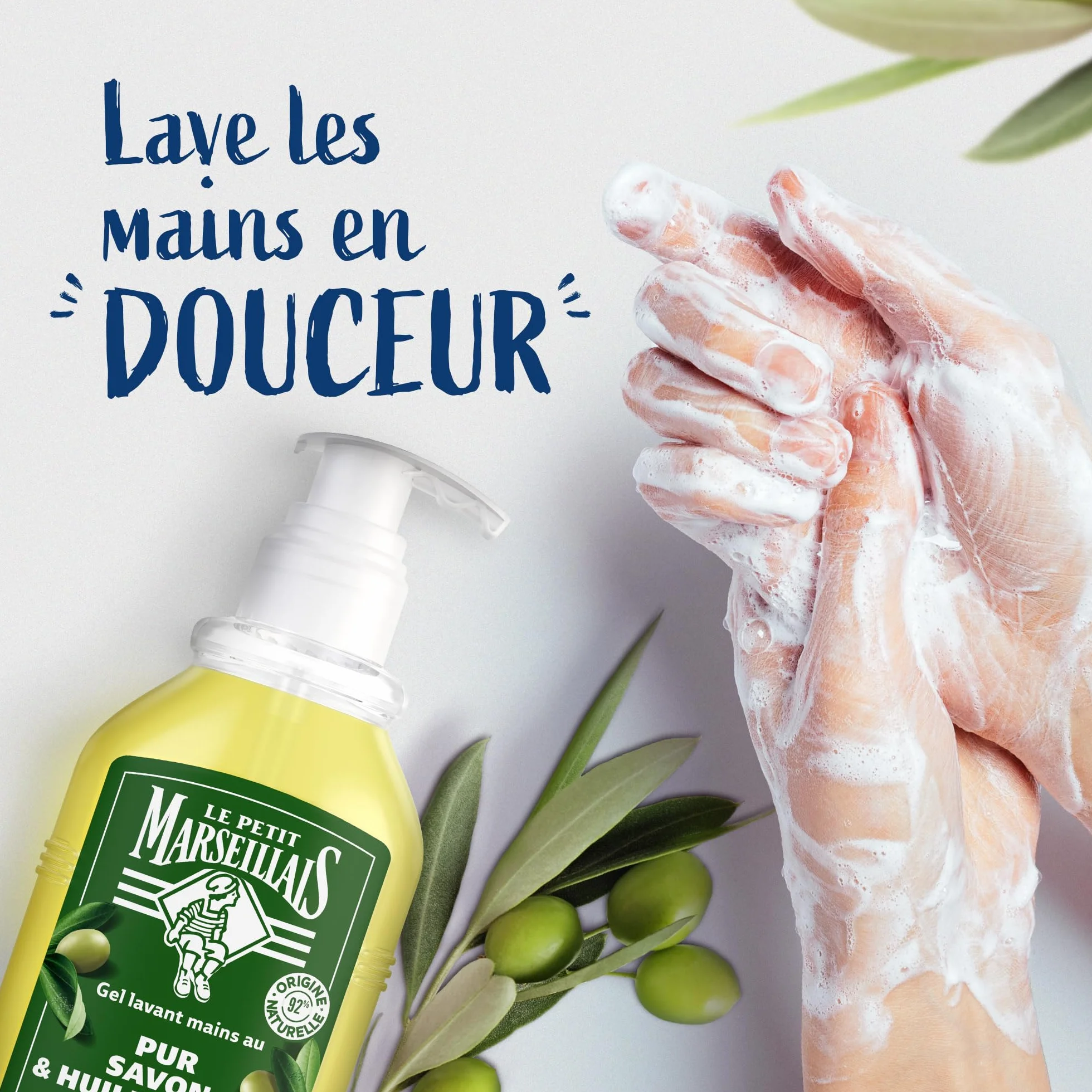 Le Petit Marseillais Recharge Gel Lavant Mains Pur Savon & Huile d'Olive 250 ml Savon Liquide pH Neutre