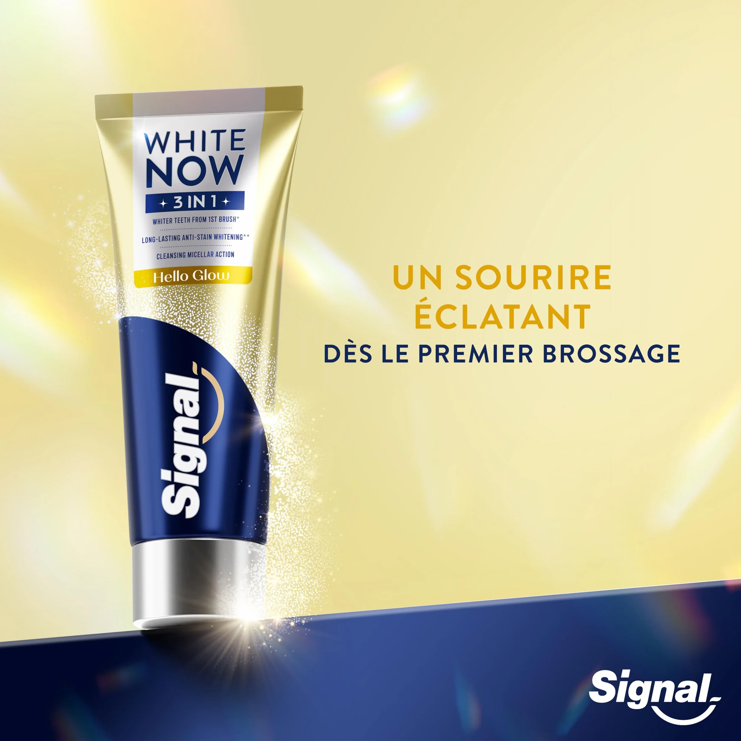 Hello Glow Dentifrice 3 en 1 Blancheur Longue Durée Anti-Tache Action Micellaire 75ml