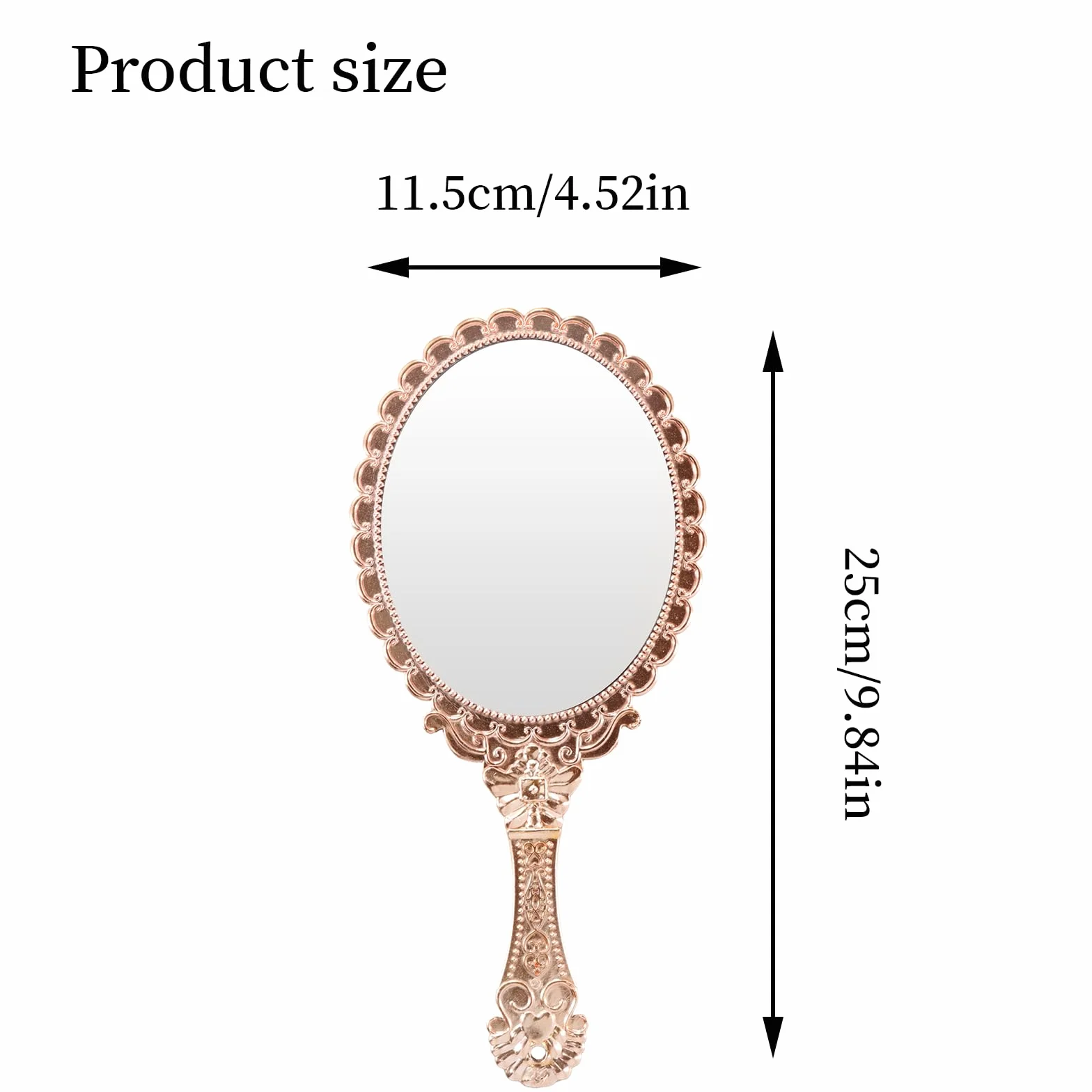 Miroir de Poche Vintage Miroir à Main Miroir de Voyage Miroir de Maquillage Or Rose