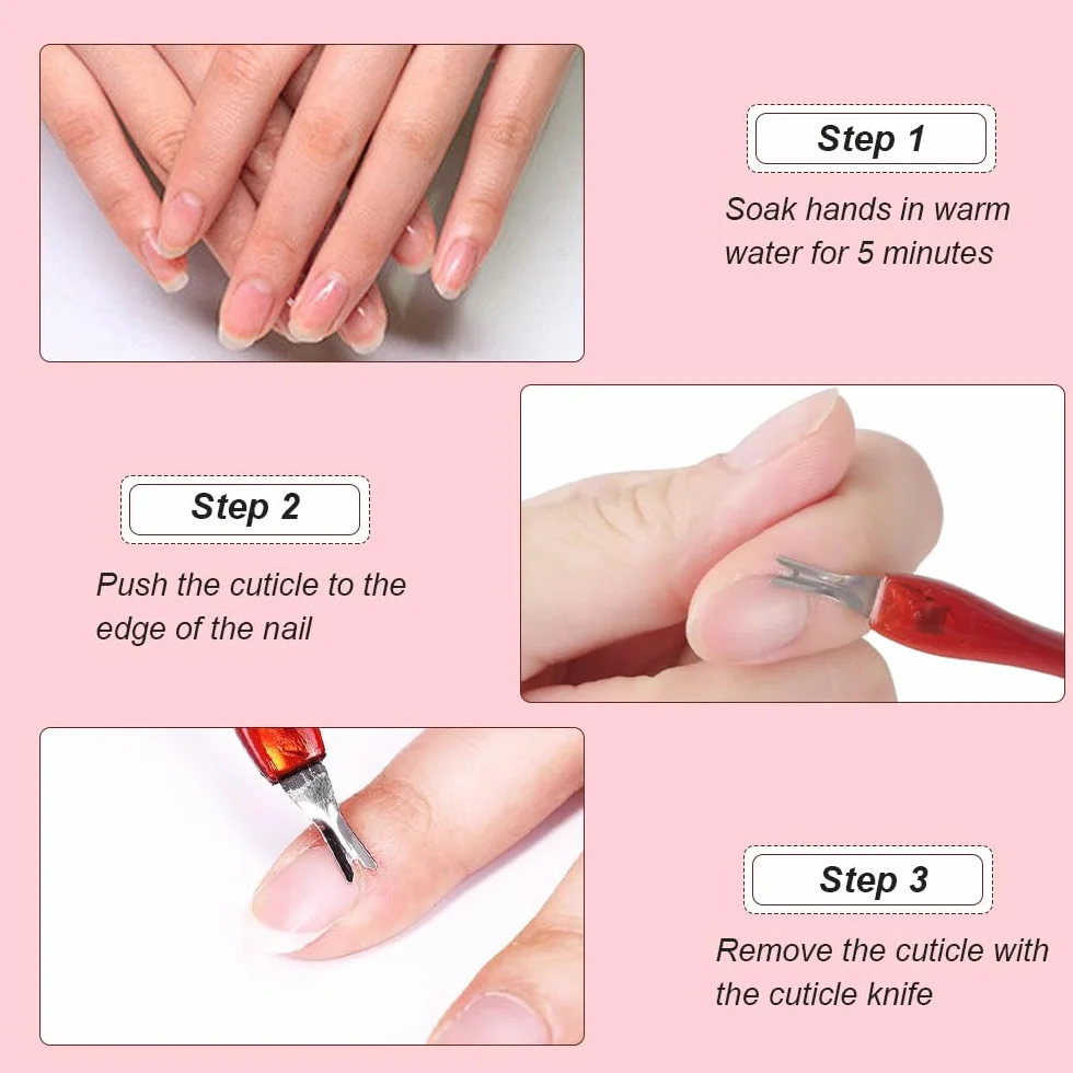 Cuticle Trimmer 4 Pièces Fourchette à Cuticules Poussoir à Cuticules Dead Skin Remover