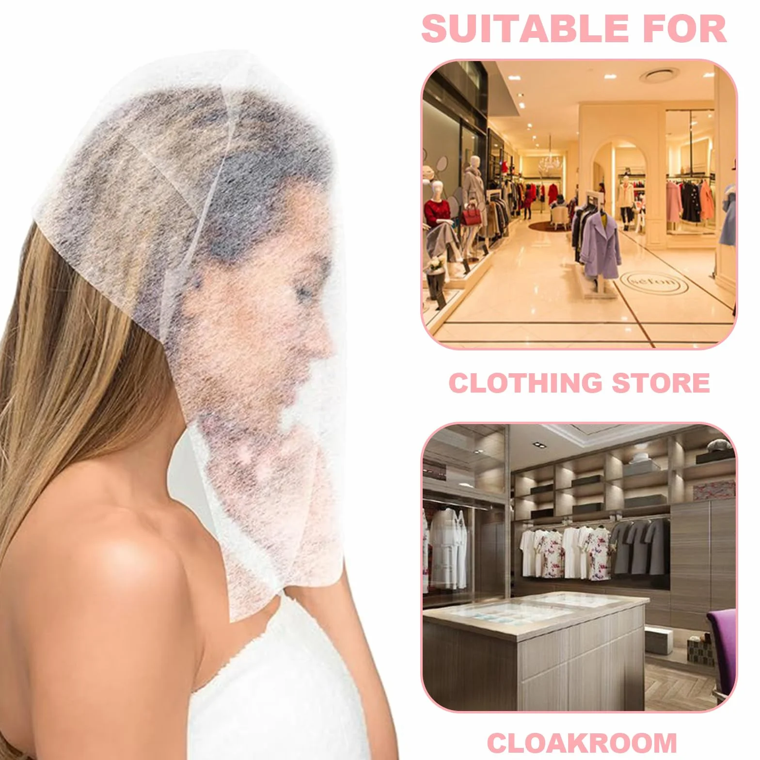 Capuchons de Protection pour Maquillage Jetables en Non-Tissé, 30 Pièces, Cagoules Ajustées pour Mariages et Voyages