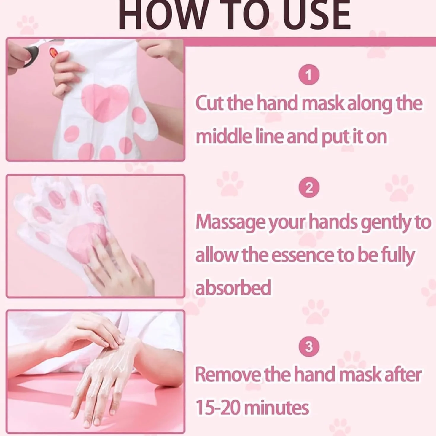 Lot de 5 masques hydratants au lait de chèvre pour mains sèches et gercées