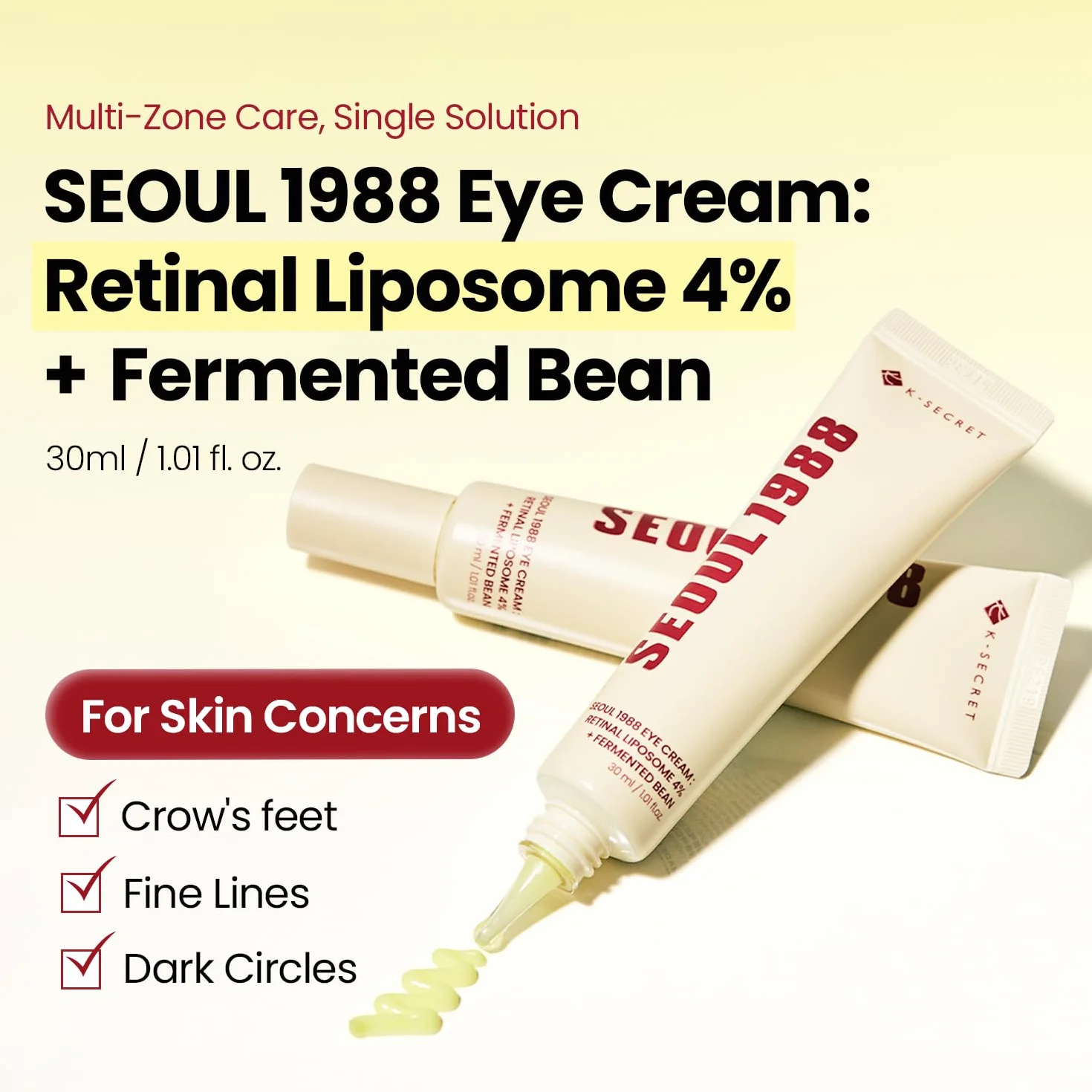 K-SECRET Crème contour des yeux liposome rétinien 4% haricot fermenté