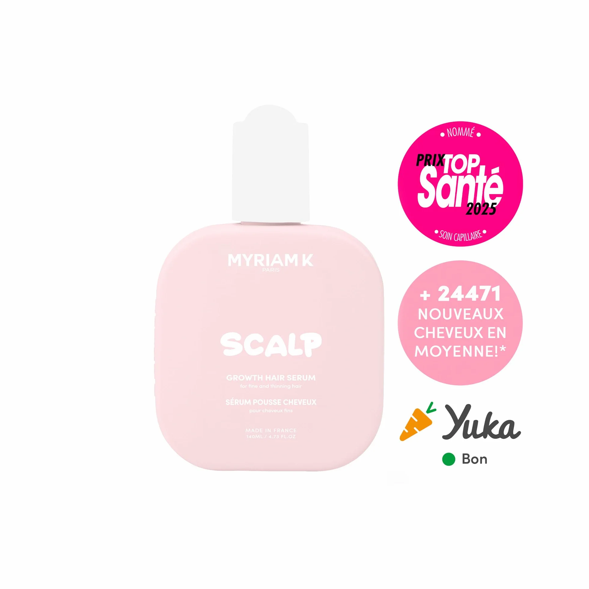 MYRIAM K PARIS – Sérum Pousse Cheveux 140ml – Scalp – Stimule la Croissance & Réduit la Chute – Complexe Actif aux 9 Plantes & Procapil – Pour Cheveux Clairsemés ou Affinés