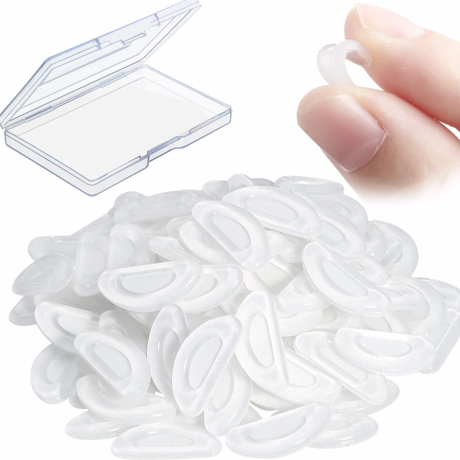 Lot de 24 paires de coussinets nasaux autocollants en silicone souple antidérapant pour lunettes 15 mm