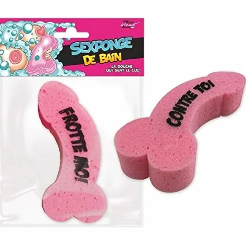 Éponge de bain zizi rose cadeau humoristique adulte