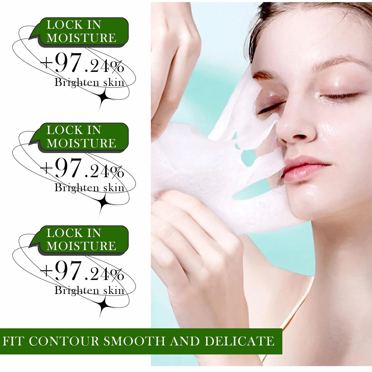 Masques en Feuille Soin Coréen Visage Ingrédients Naturels Hydratation Nourrissants 25ML