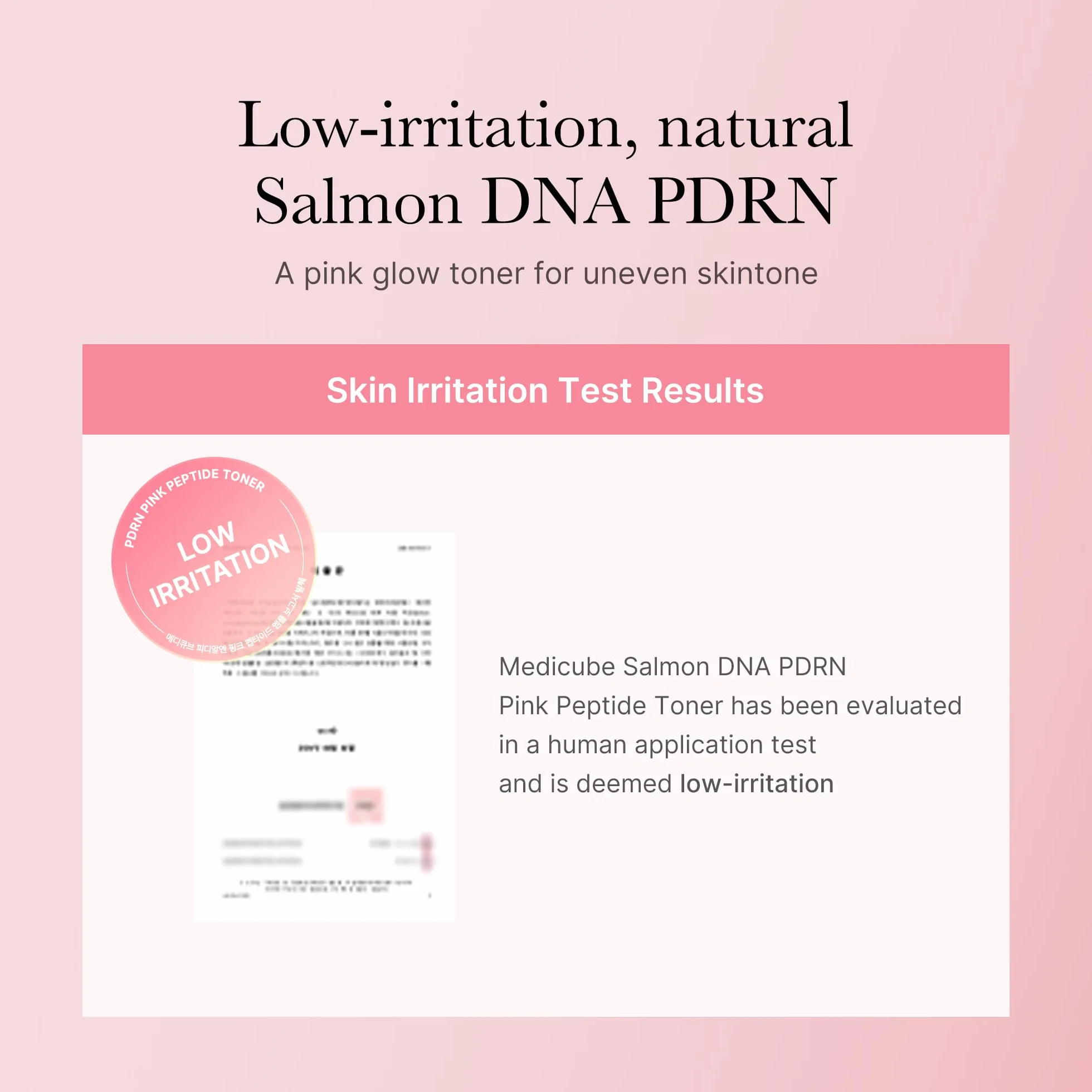 Medicube Pink Cica Peptide Toner Apaisant Saumon DNA PDRN 250ml