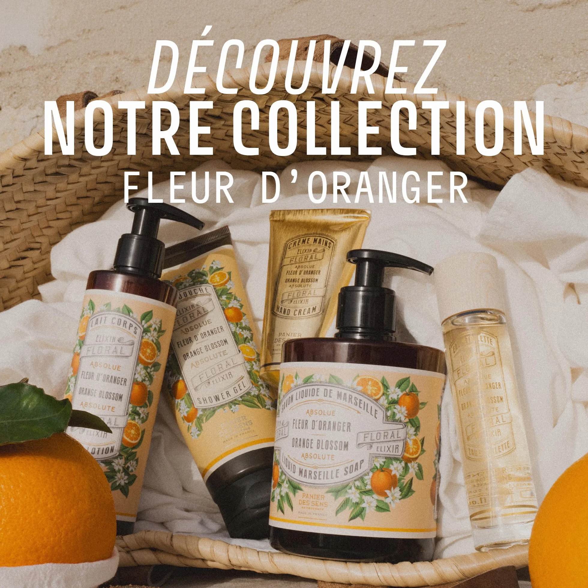 Eau de Toilette Fleur d’Oranger 50ml - Parfum Fleur d’Oranger Femme Floral, Doux et Lumineux - Notes de Mandarine & Vanille - Fabriqué en Provence - Panier des Sens