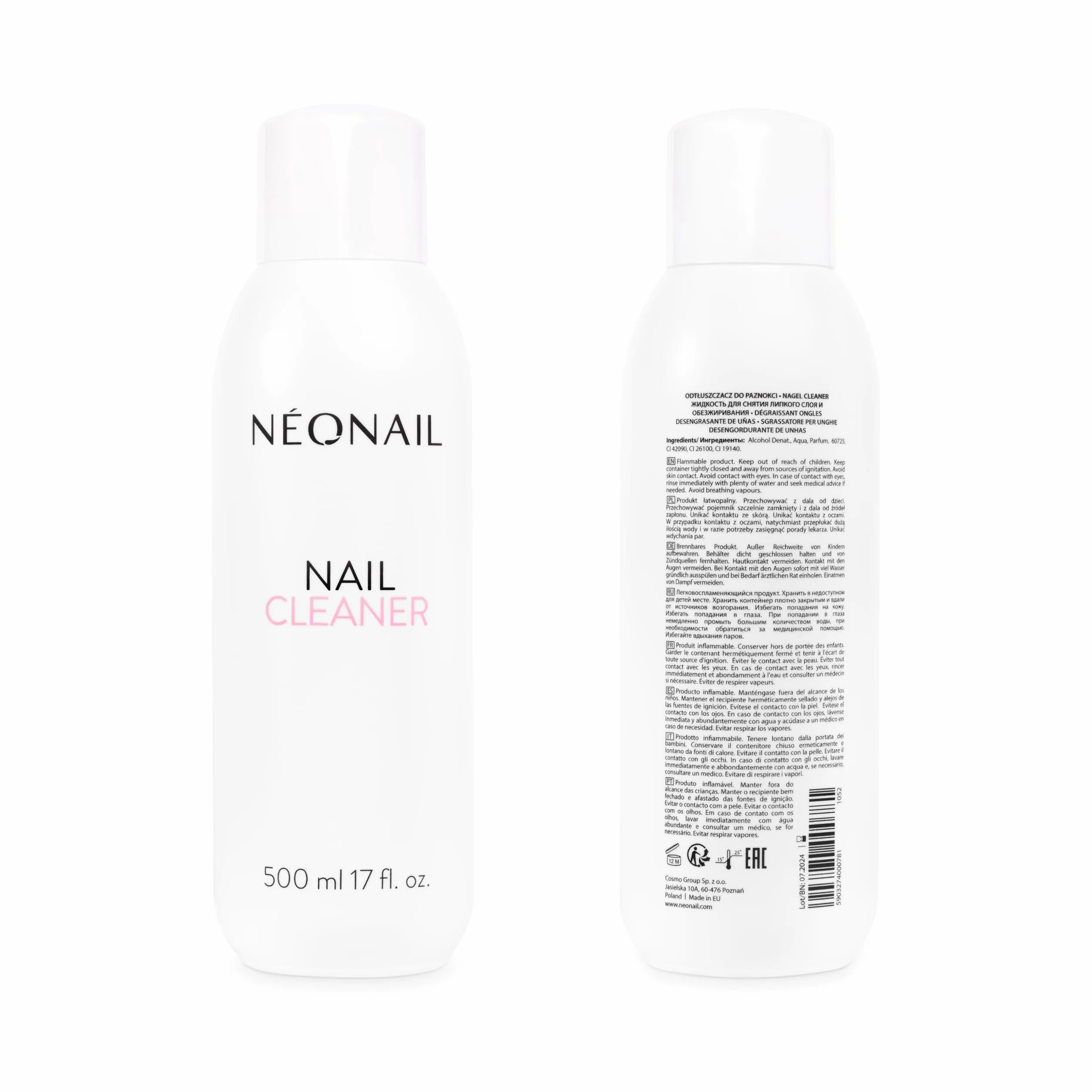 NÉONAIL Nail Cleaner 500 ml - Nettoyeur d'ongles Gel UV - Dégraisseur d'ongles