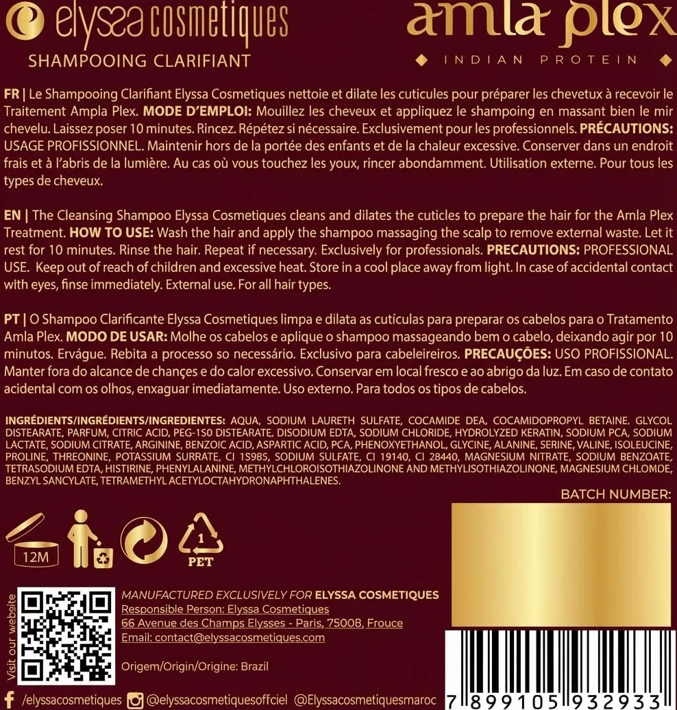 Kit Lissage Indien Amla Plex 2x1L + Soin Cheveux PCA 200ml Fortification Anti-Chute Nutrition Intense Cheveux Secs Ternes Fragiles