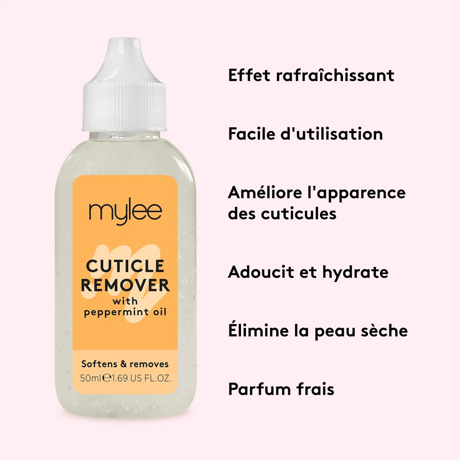 Mylee Cuticle Remover Gel Dissolvant Cuticules à l'Huile de Menthe Poivrée 50ml