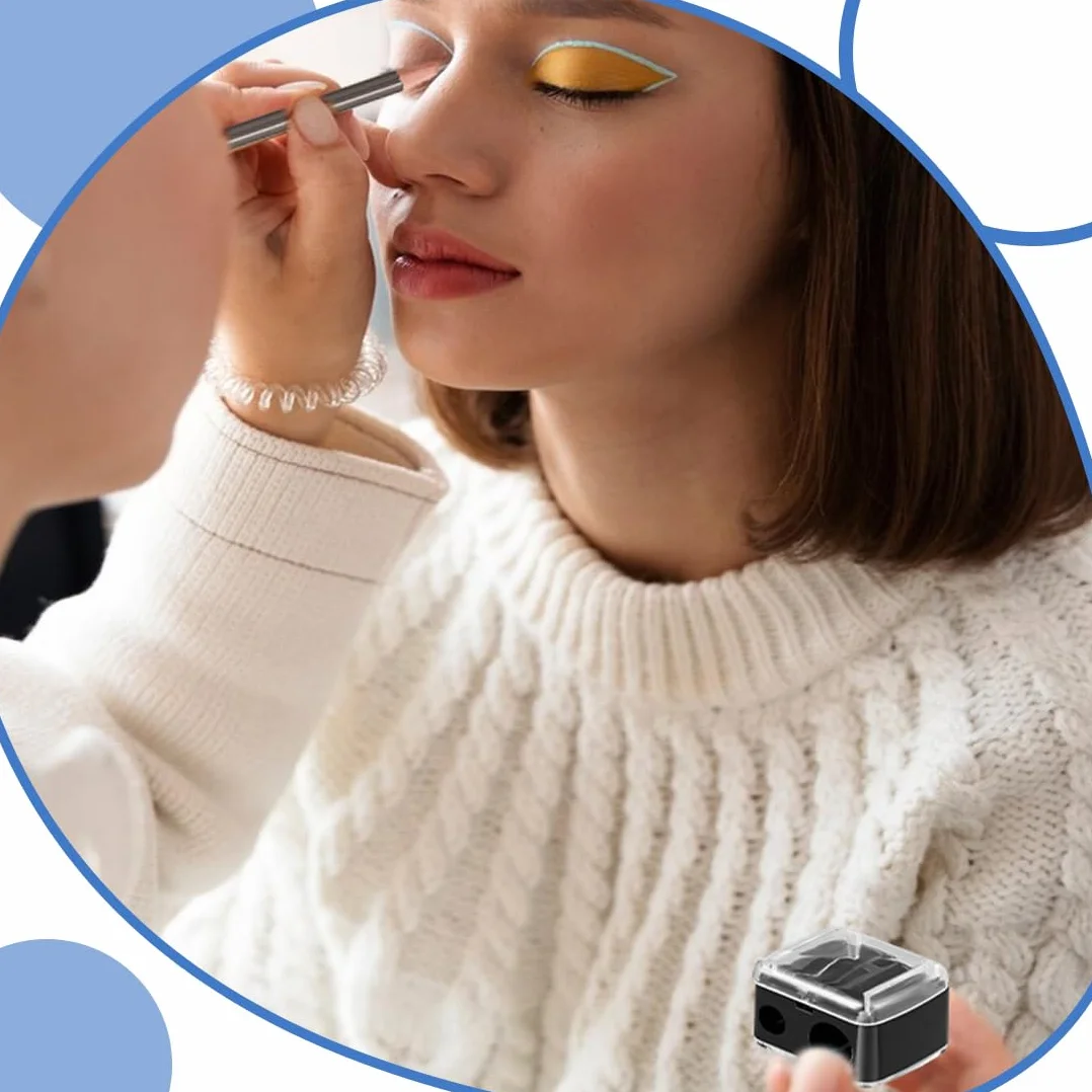 Taille crayon maquillage avec reservoir, Accessoires de maquillage - 2 Pièces