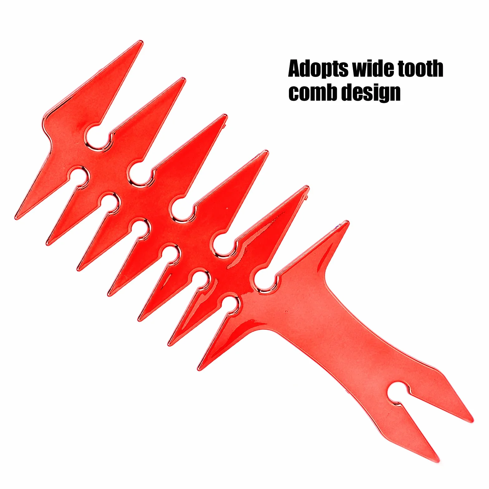 Peigne de Cheveux à Dents Larges Double Face 20 cm Rouge Plastique Rétro
