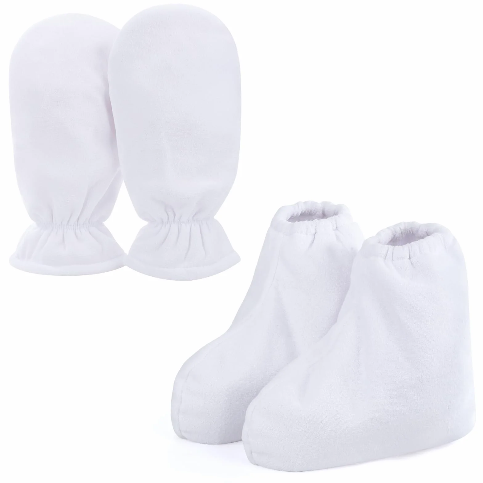 Chaussons de bain en cire de paraffine blanche, ouverture élastique Segbeauty à double éponge pour thermothérapie, sacs pour les mains et les pieds pour le traitement thermique, machine à cire