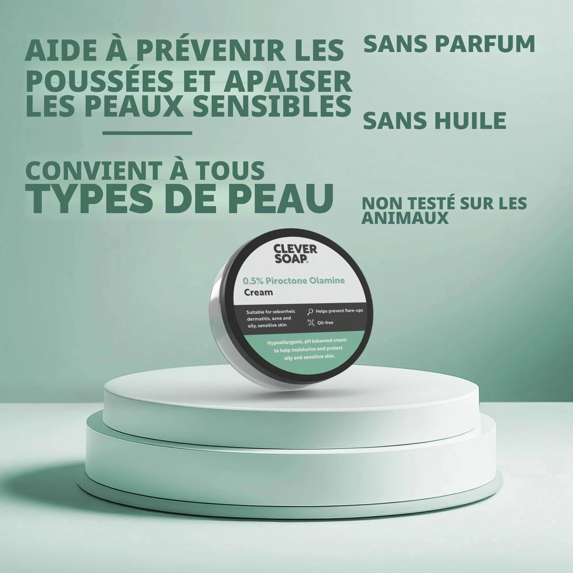 Crème Visage & Corps 0,5% Piroctone Olamine - Aide à Prévenir les Récidives - Dermatite Séborrhéique, Psoriasis, Acné