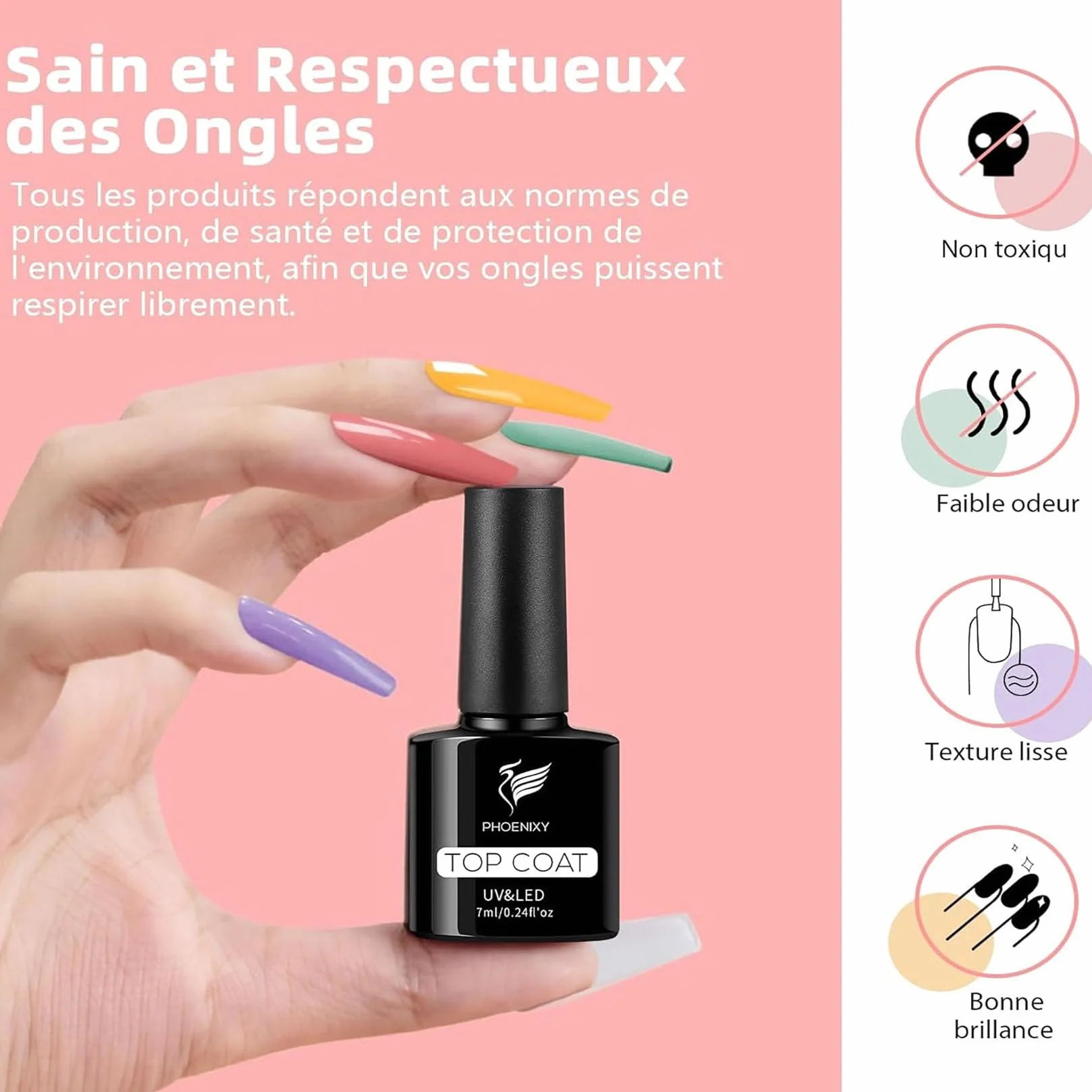 Kit Vernis Semi Permanent avec Lampe 48W, 24 Couleurs Gel UV Complet Base et Top Coat