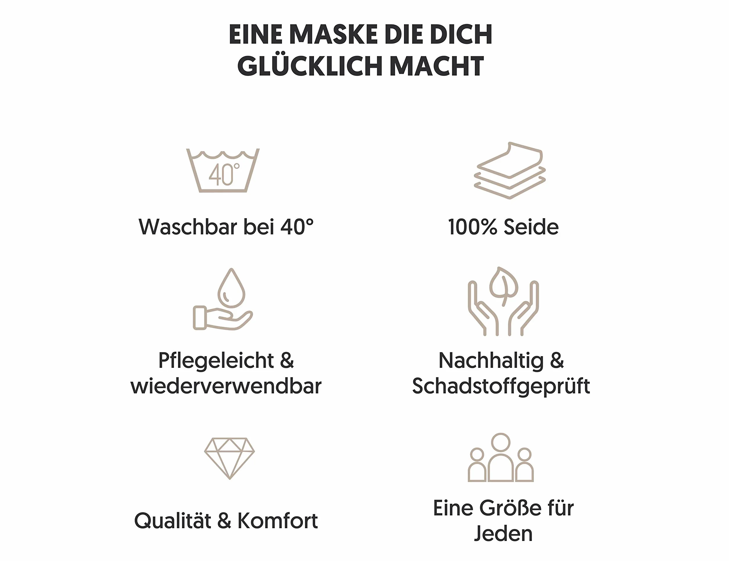 Masque de protection 100 % soie 3 couches réutilisable respirant