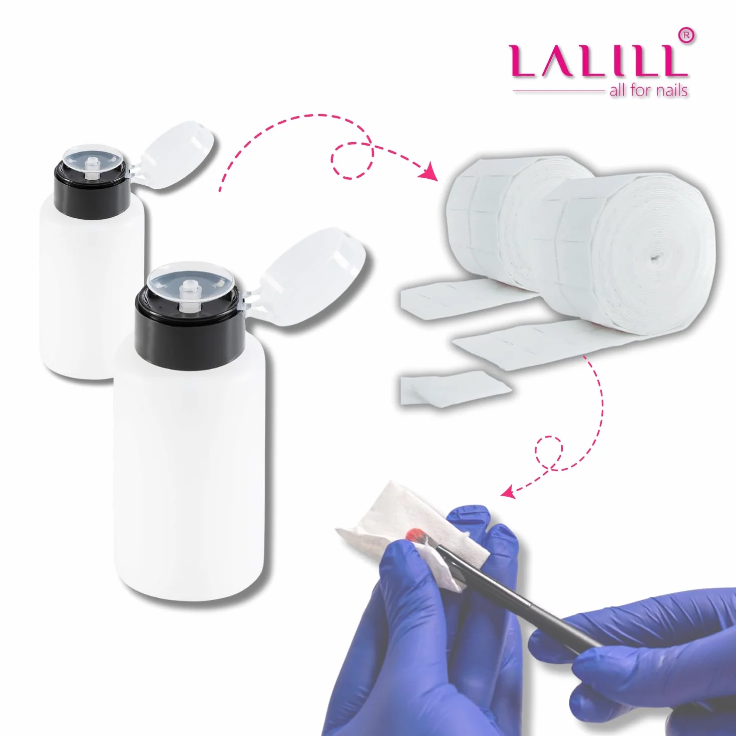 LALILL 2 Pièces Distributeur Pompe Doseur SET Flacon Pompe pour Liquides Dissolvant Vernis à Ongles 200ml