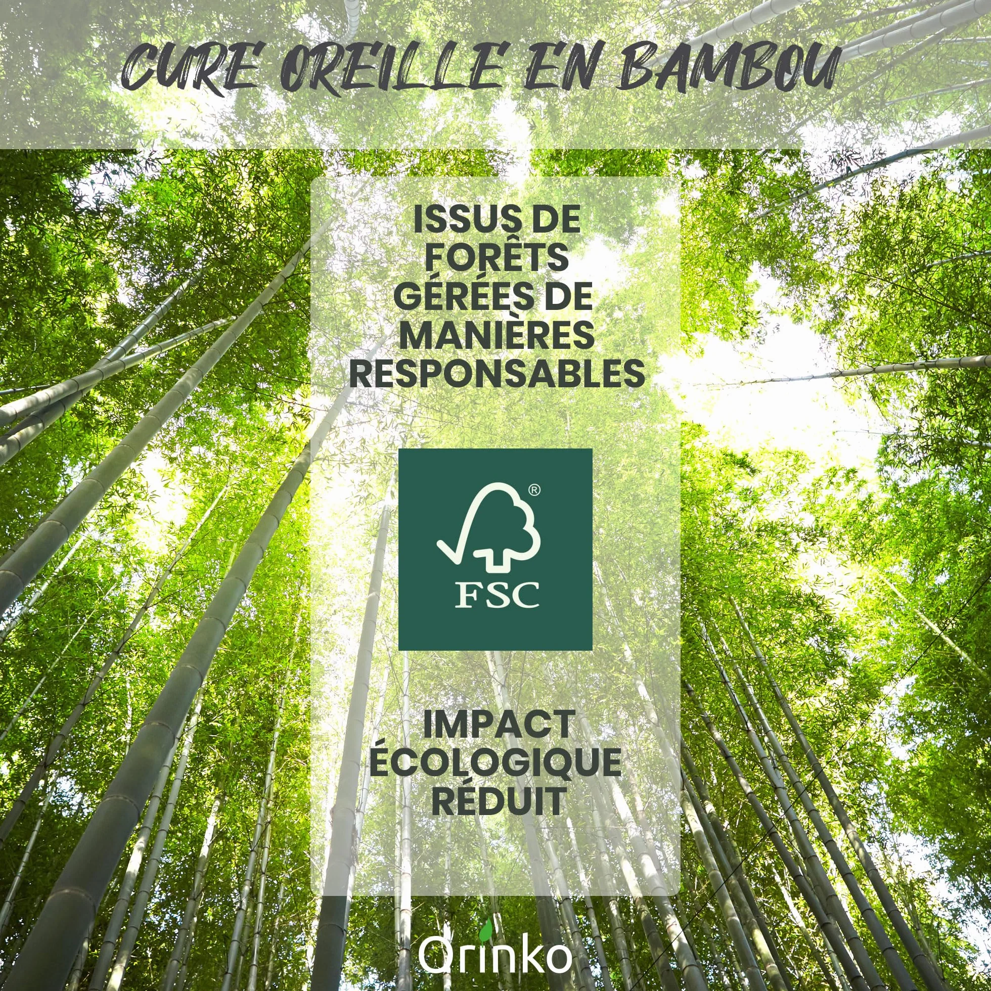 ORINKO Cure Oreille Japonais Bambou 6x Écologique Réutilisable Zéro Déchet