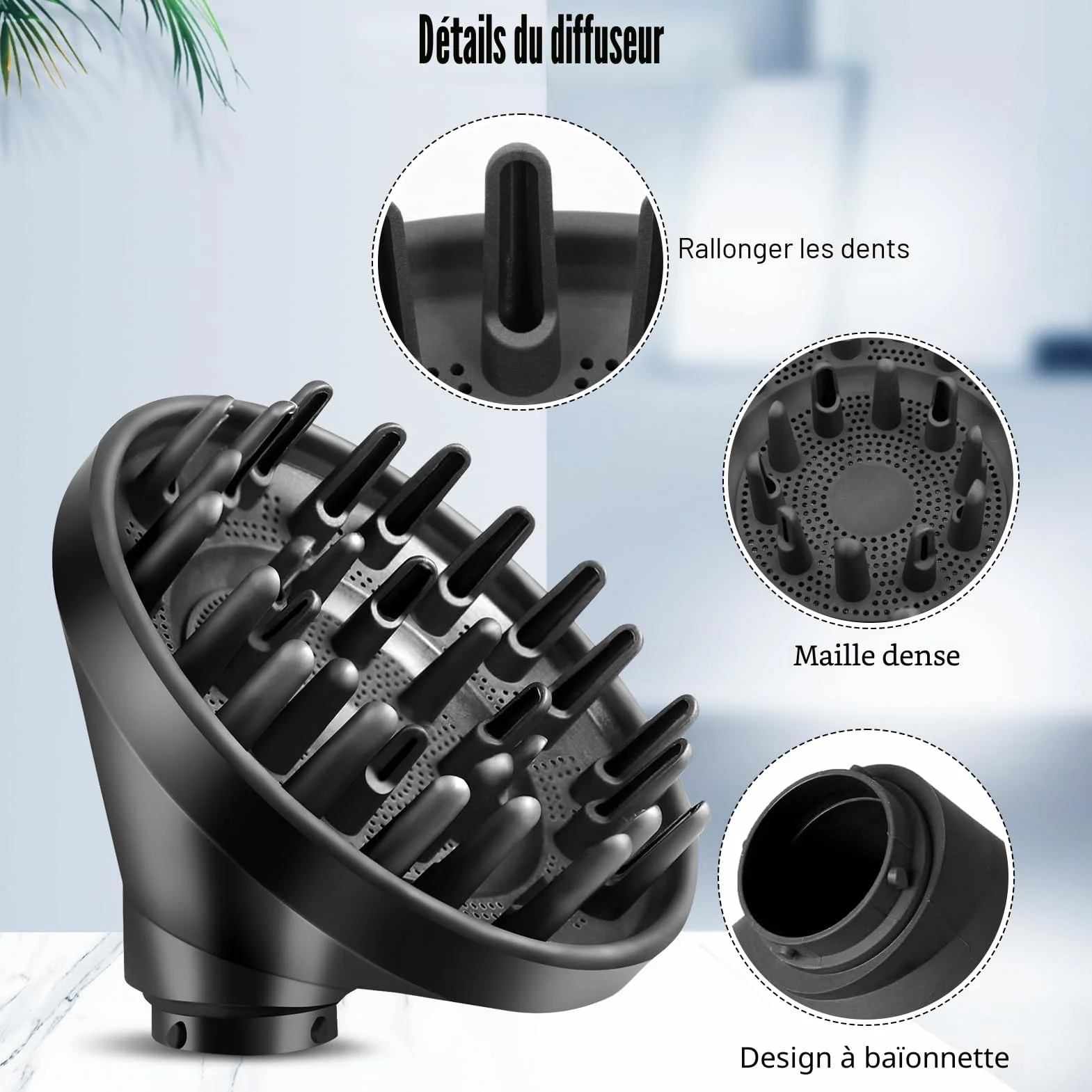Diffuseur pour Dyson Airwrap Styler HS01 HS05, convertissant votre Air Wrap Styler en sèche-cheveux