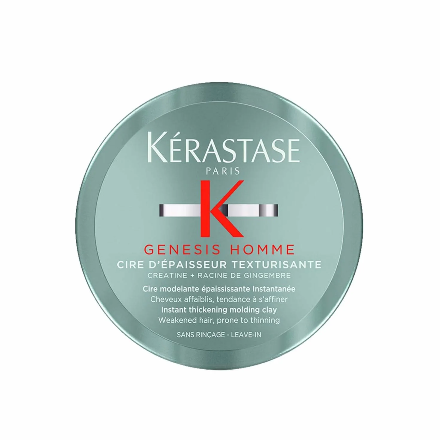 KERASTASE Genesis Homme - Cire Coiffante D'Épaisseur Texturisante - +70 % d'Épaisseur Immédiate* - Fini Mat - Créatine + Racine de Gingembre - Cheveux Fins, Affaiblis