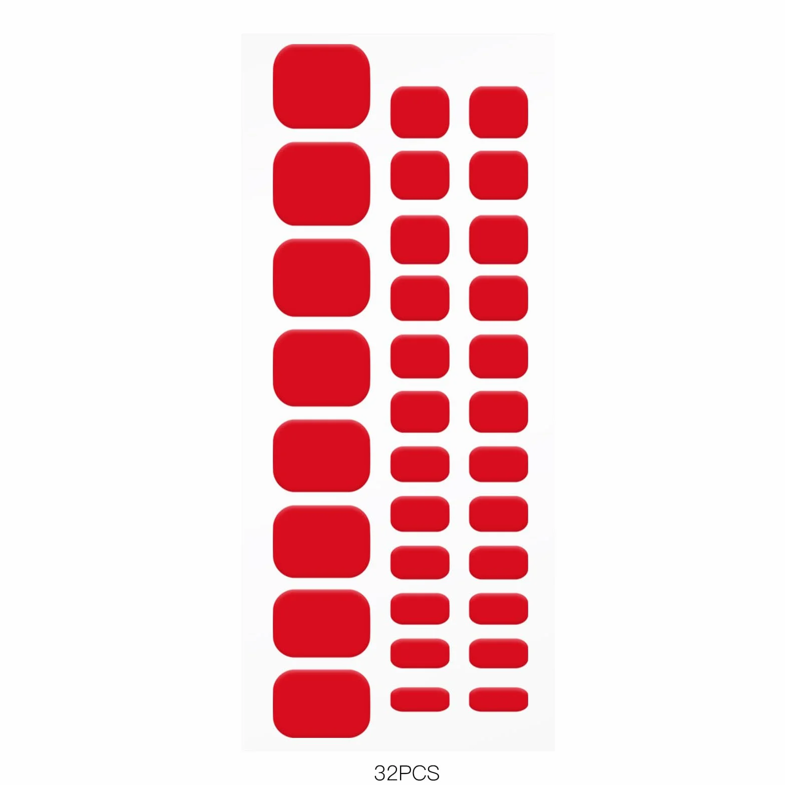 Gel Nail Stickers Orteil Rouge 32 Bandes Semi-durci UV Art Ongle Manucure