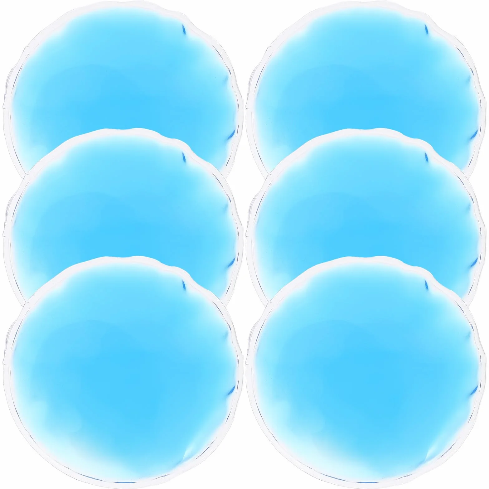 Masque Oculaire Rond en Gel Pvc Réutilisable 6 Pcs pour Compresses Froides et Chaudes, Rafraîchissant Voyage ou Usage Domestique