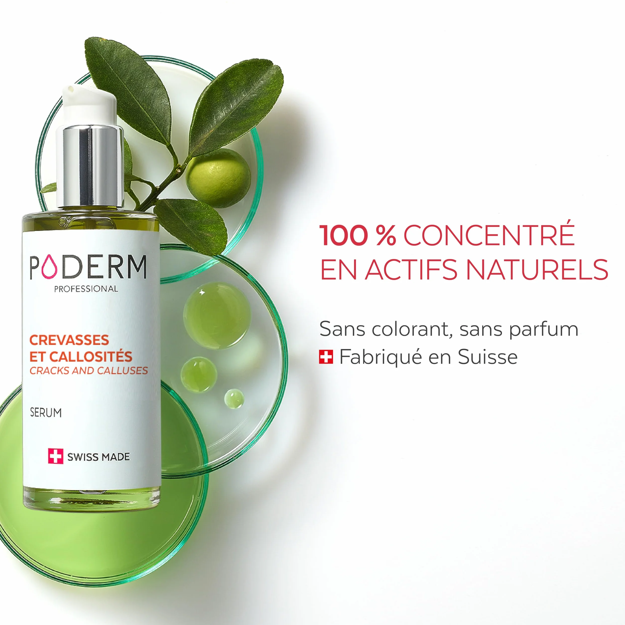 PODERM Soin Intensif Nuit 8H Crevasses Callosités Pieds 100% Naturels Swiss Made