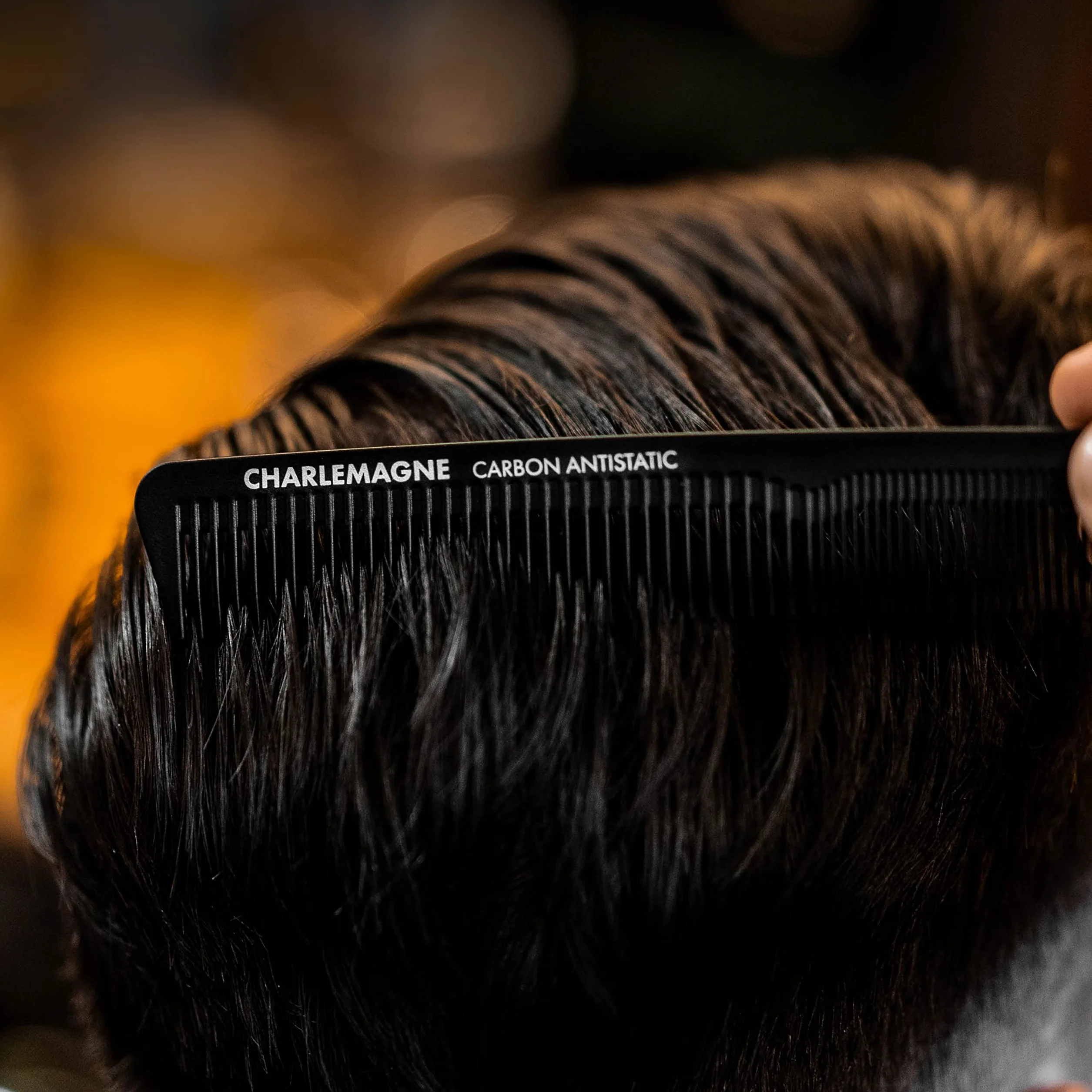 Peigne cheveux Charlemagne carbone incassable antistatique double face coiffage homme femme