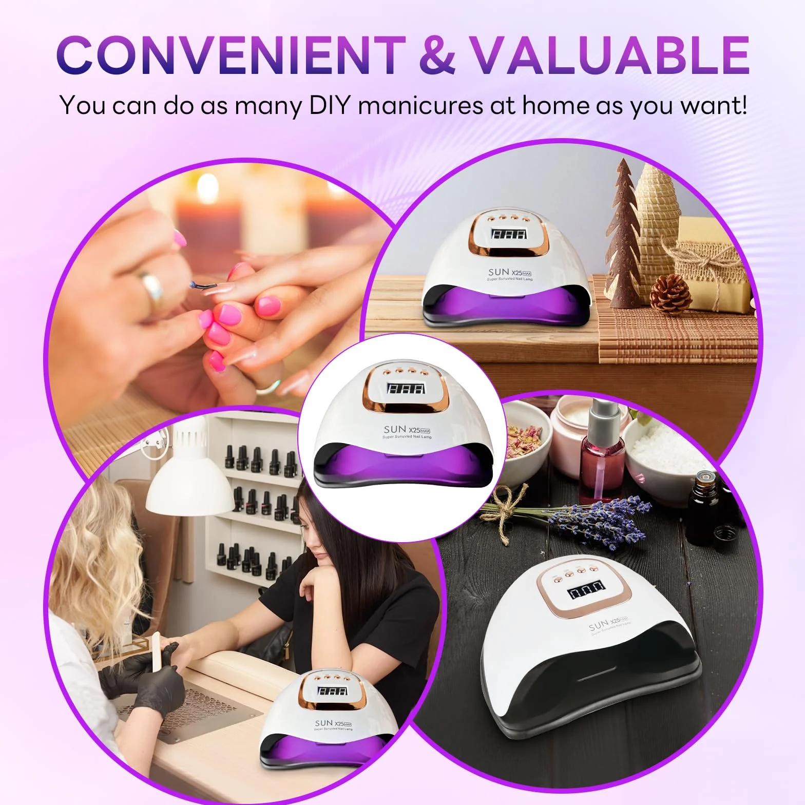 380W UV LED Nail Lamp,Sécheur de gel de vernis à ongles avec 81 perles, lampe UV pour ongles avec 4 réglages de minuterie, Sécheur LED de gel pour vernis à ongles avec capteur automatique, écran LCD
