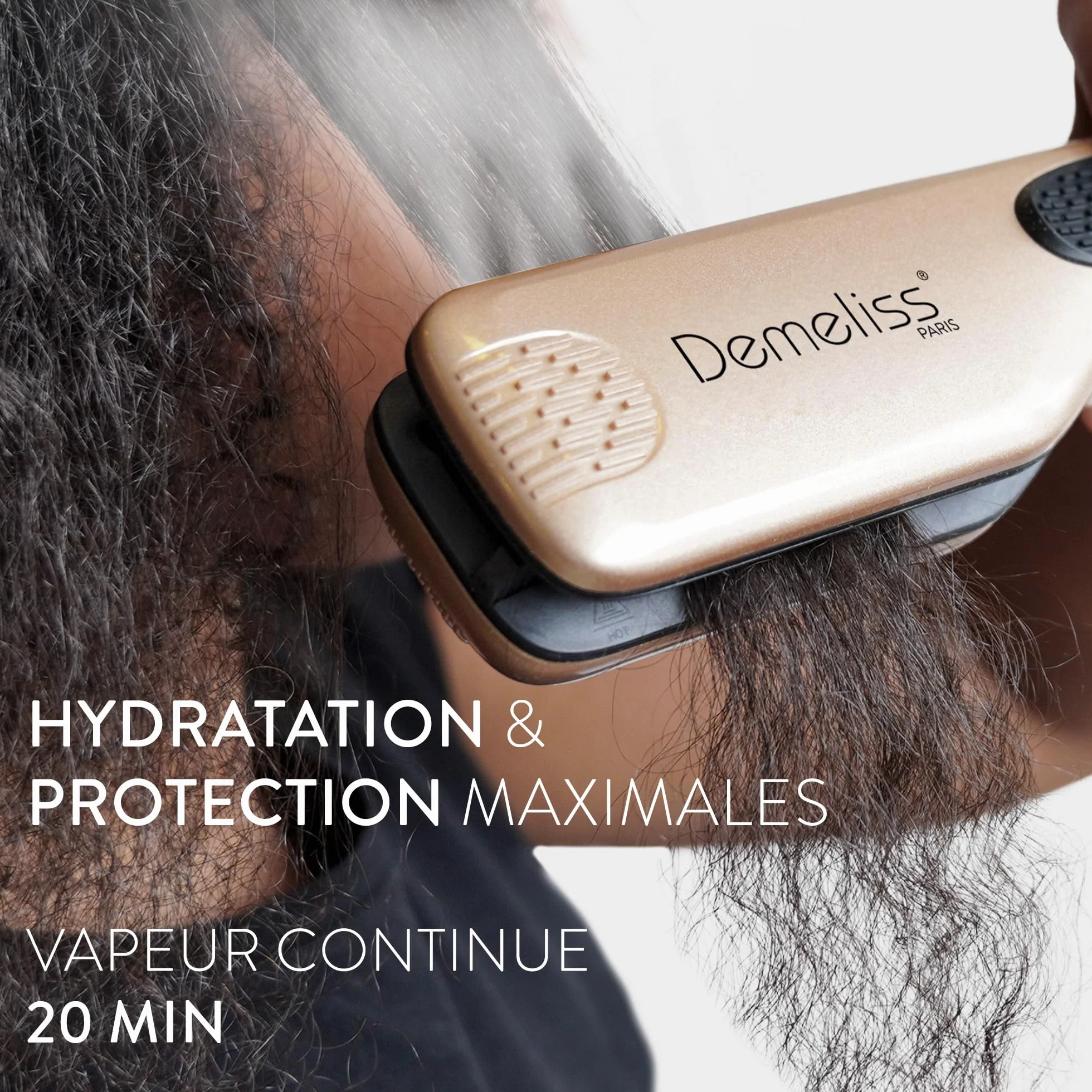 Demeliss SAINT ALGUE Lisseur Vapeur TITANIUM Plaques Titane Vapeur Ultra Puissante Réservoir XL 40ml Professionnel
