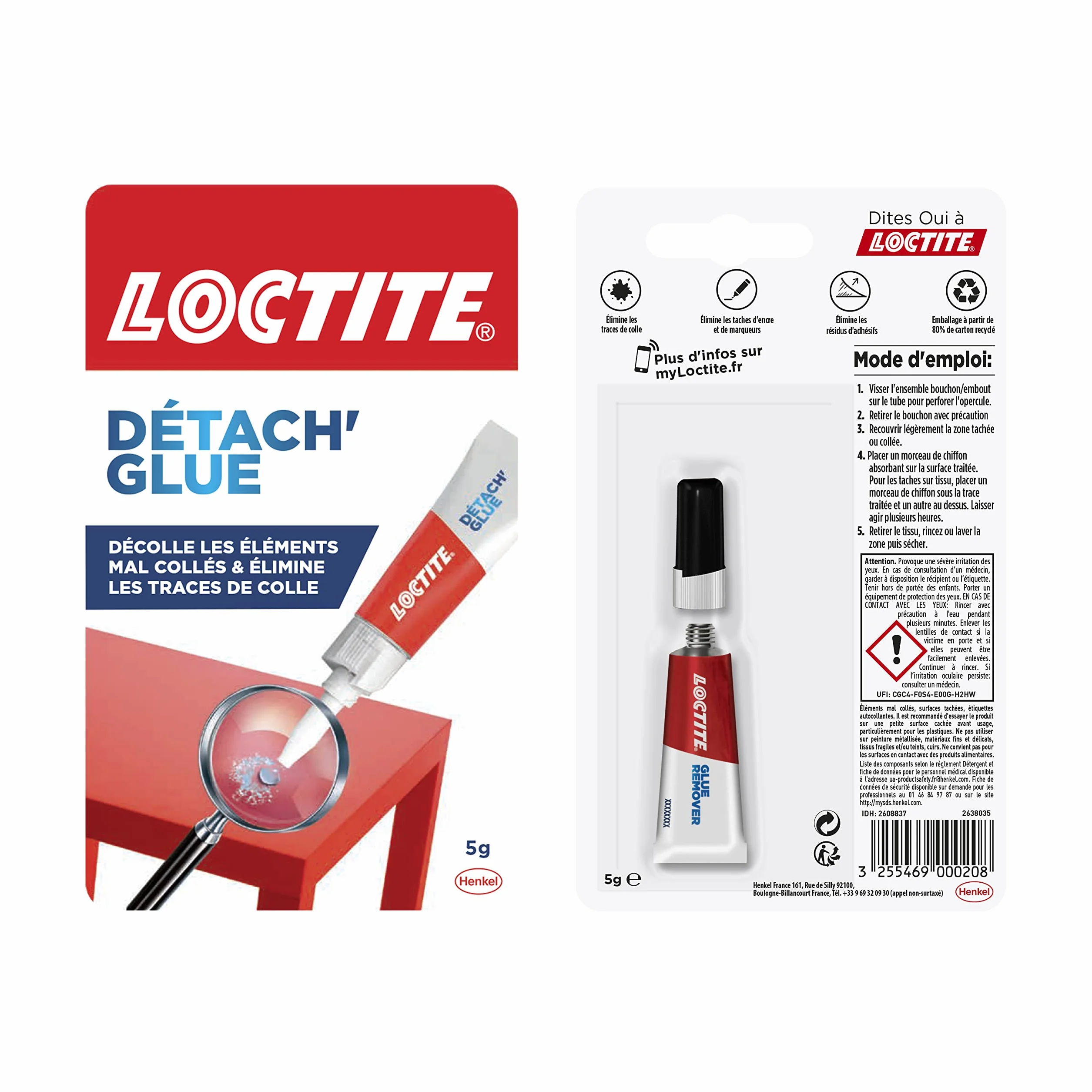 Loctite Remove Glue 5 g Dissolvant Colle Gel Transparent