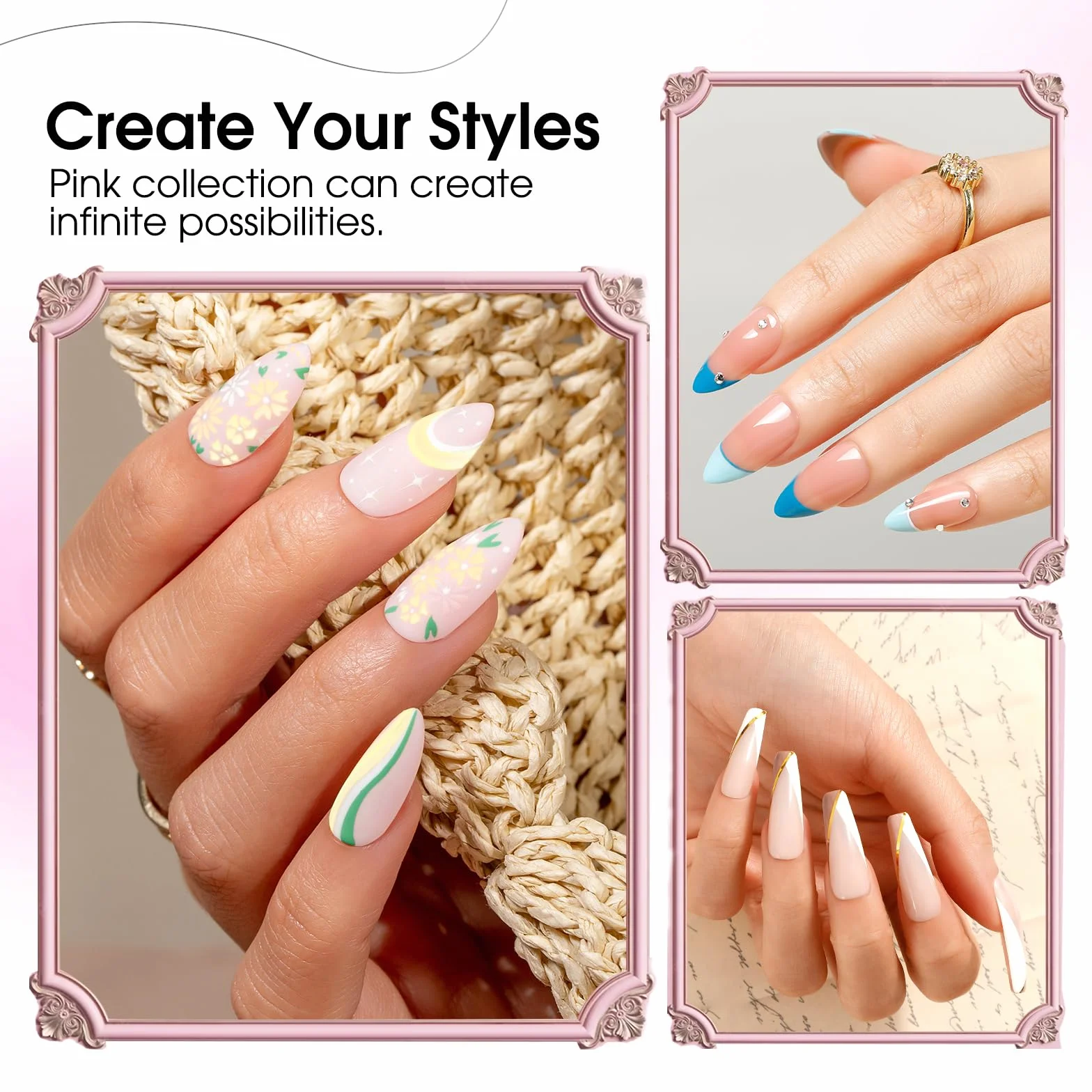 ROSALIND Vernis Semi Permanent 6 Couleurs Macaron Pastel Violet Bleu Vert Jaune Rose Gel Nail Polish Set