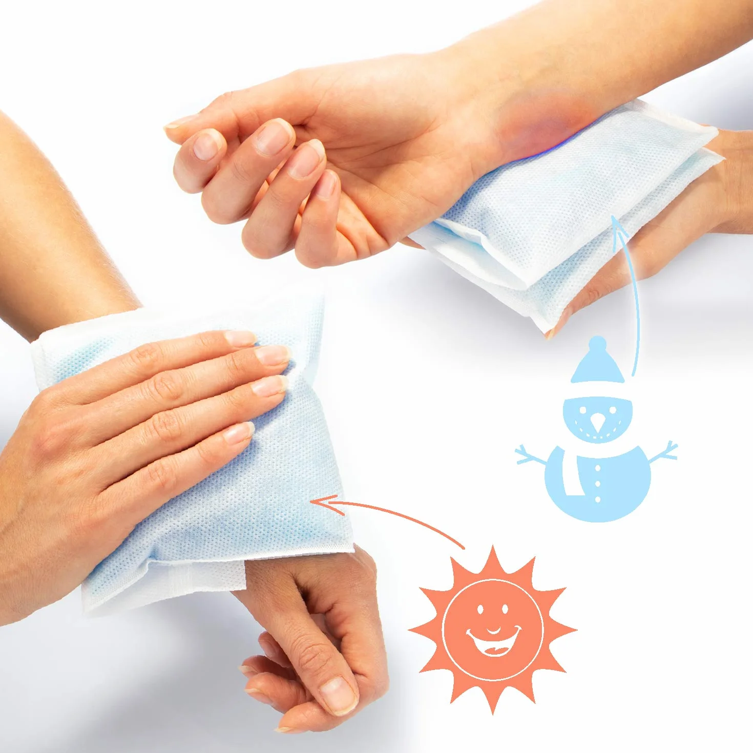 COM-Four® 2X Grandes compresses Multiples avec Housse Polaire réutilisable, Gel Cool Pack, 29 x 12 cm
