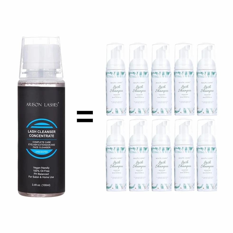 Lash Bath Foam Cleanser Concentrate for Eyelash Extensions/100ml Bottles/DIY Professional Lash Shampoo/Oil Free & Vegan Friendly (1 Pack)(Unscente)