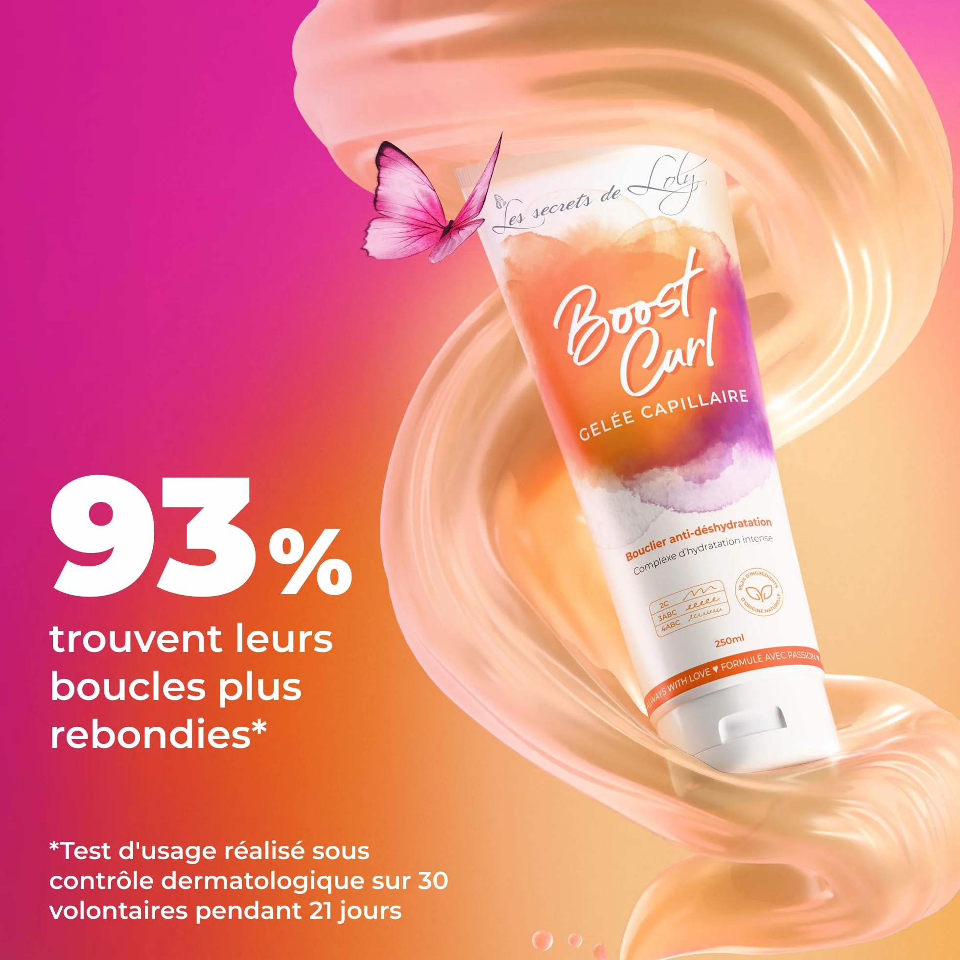 Les Secrets de Loly Boost Curl Gelée coiffante Hydratation définition boucles 250 ml