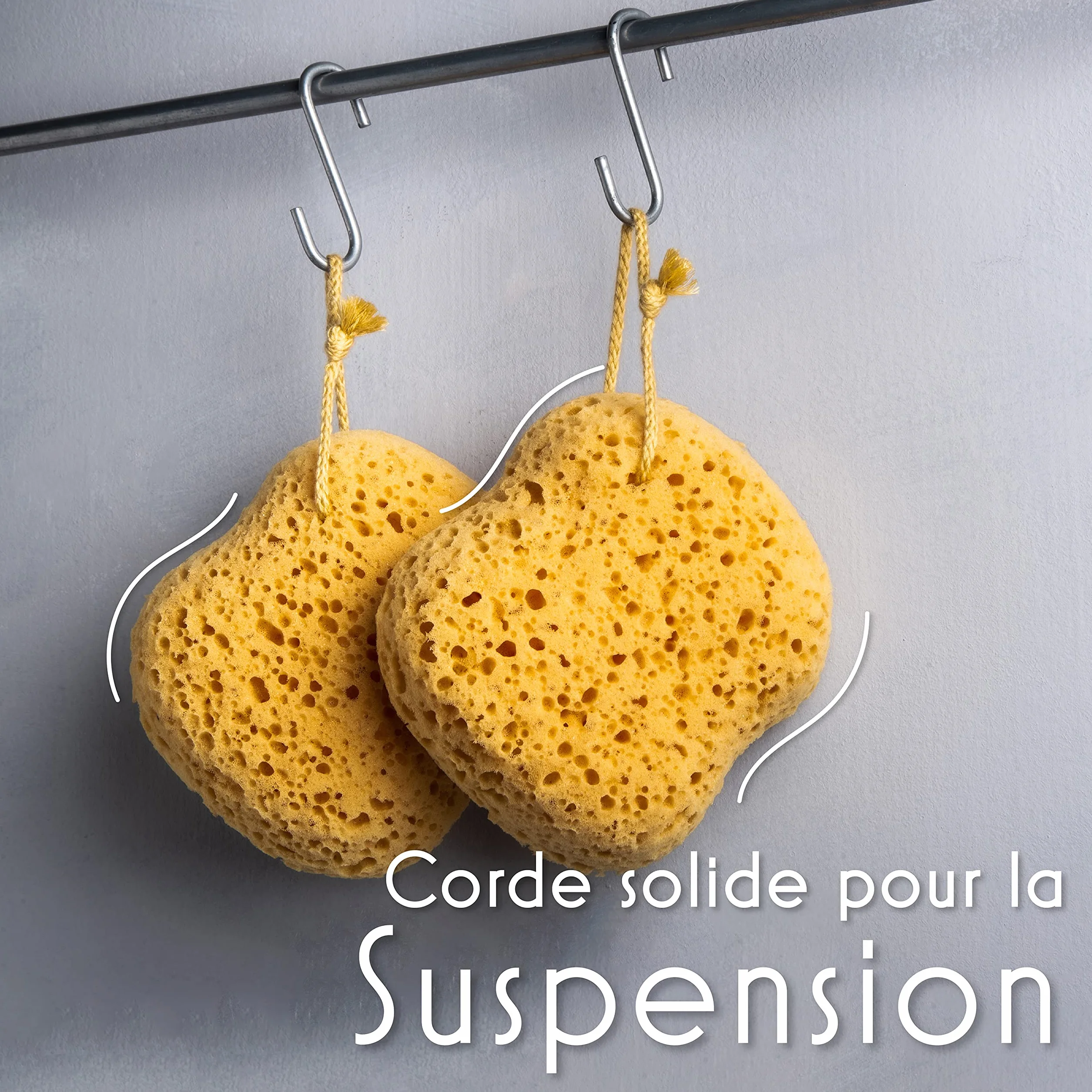 myHomeBody Éponge de bain Loofah mousse grande taille 3 paquets