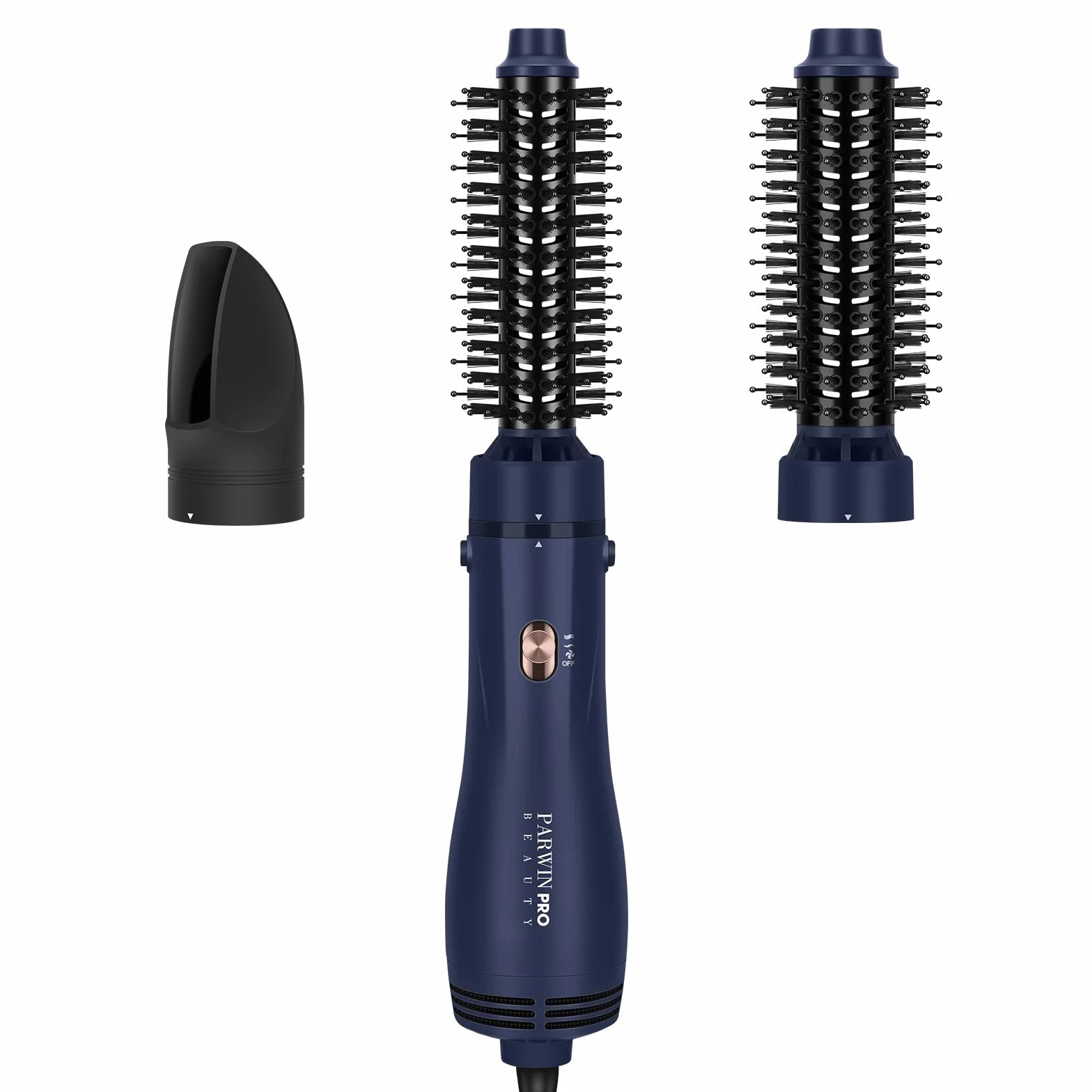 PARWIN PRO BEAUTY Brosse Soufflante 4 en 1, sèche-cheveux | Volume rapide, boucles, lissage, 3 températures, céramique, soin ionique, 1100 watts, Bleu